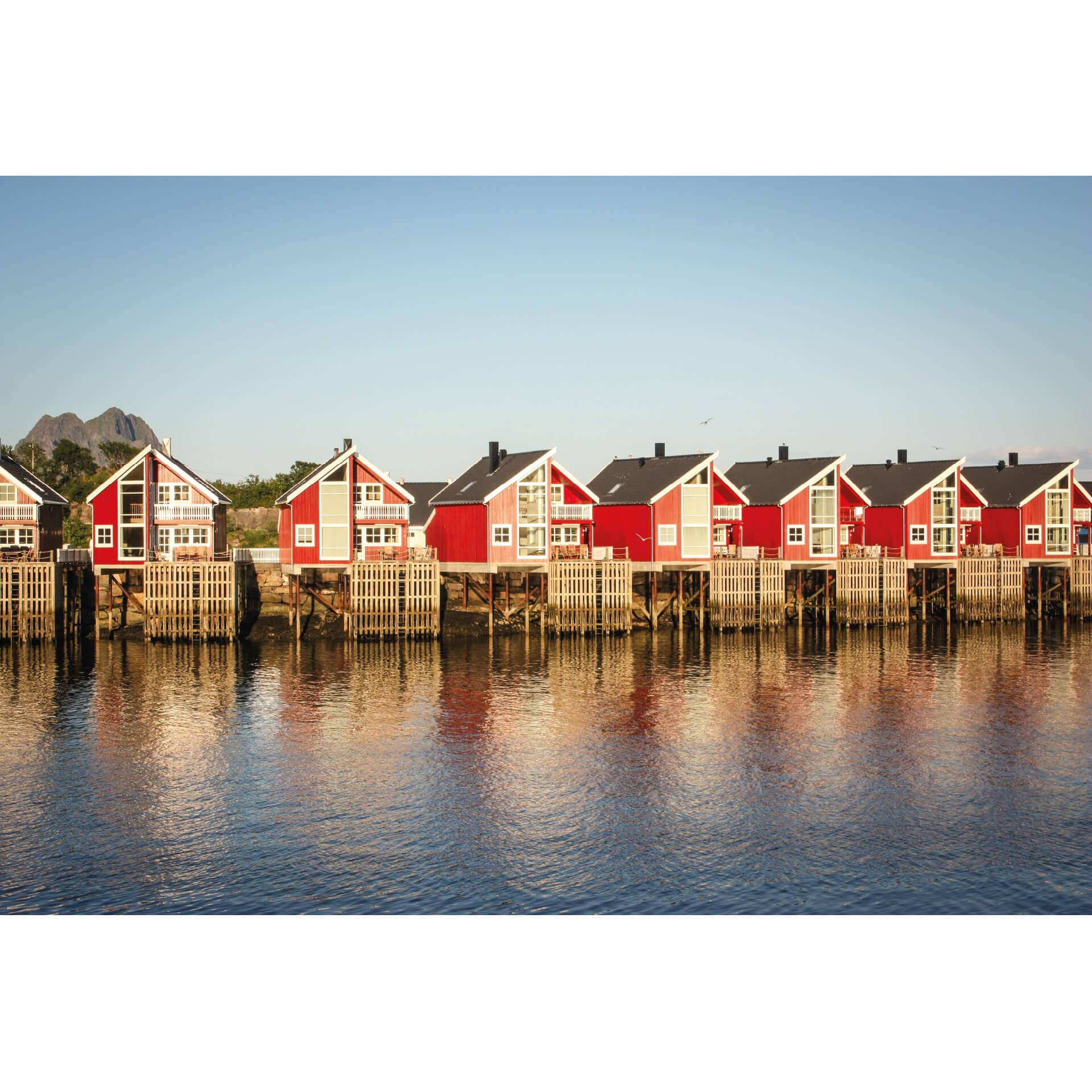 Papier peint photo Maisons de vacances en bord de mer - 384x260 cm