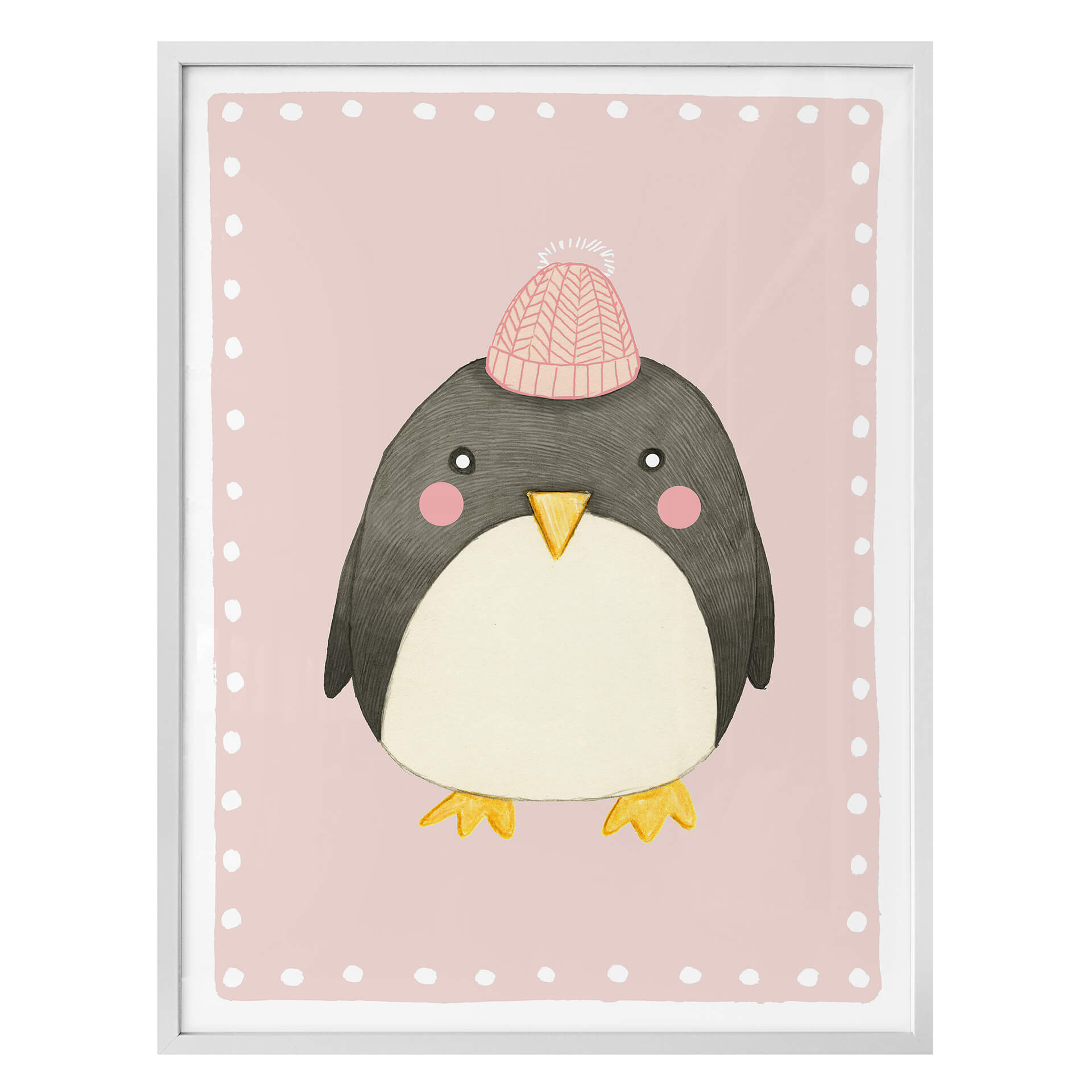 Poster Loske - Pinguin - rosa
