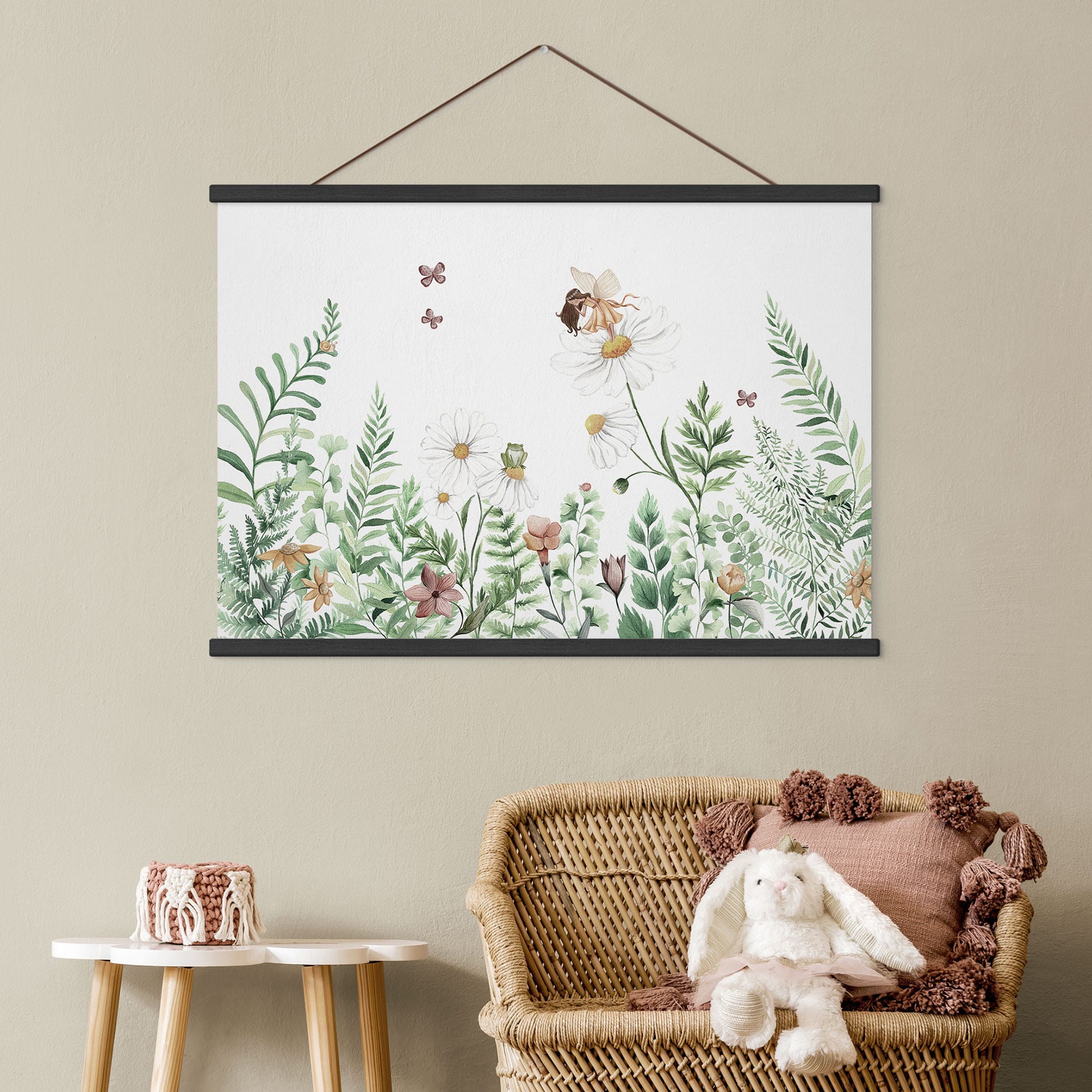 Pokój dziecięcy Obraz tkaniny Ogród wróżek - Kikki Belle