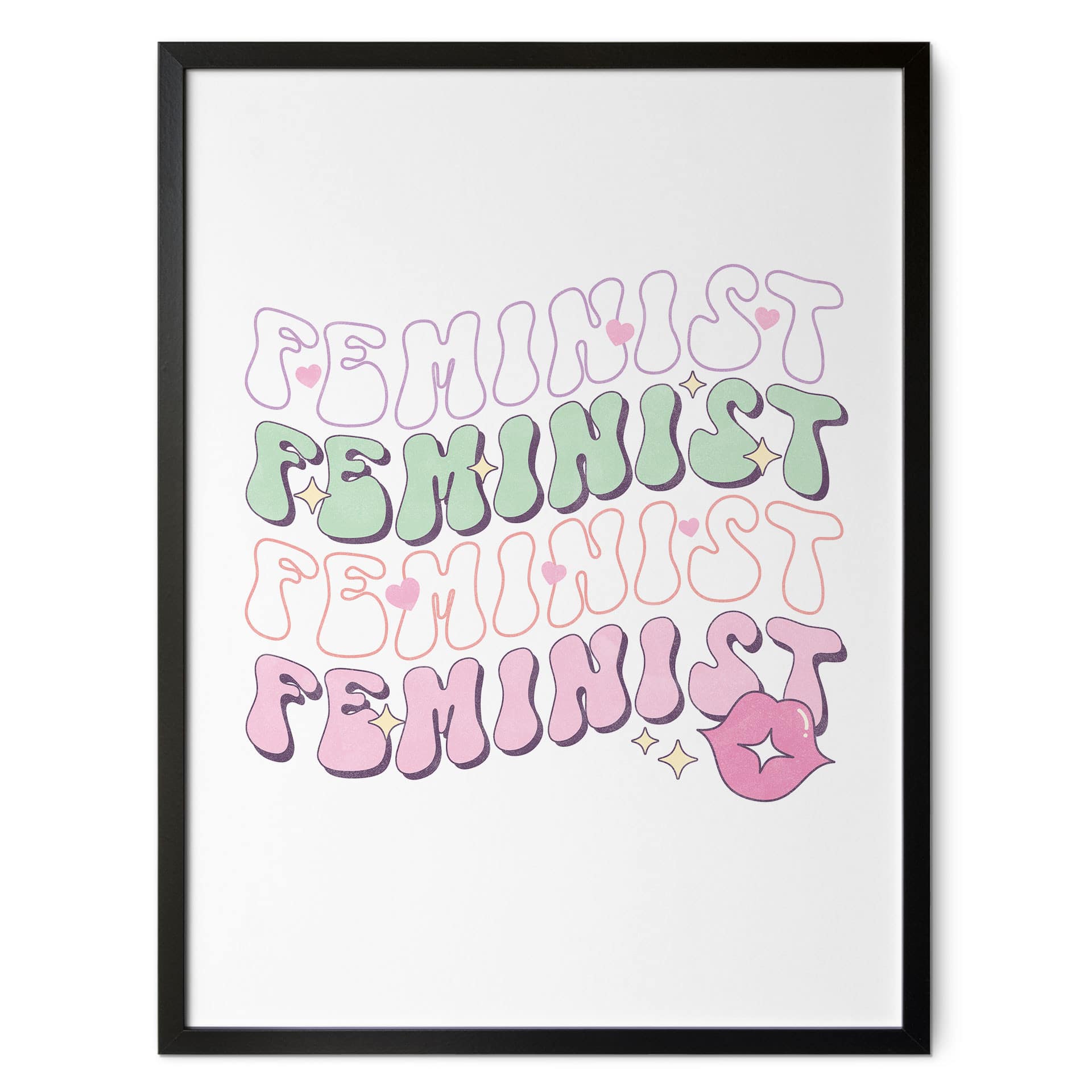 Plakat Feminist Kiss Mouth Pop Art