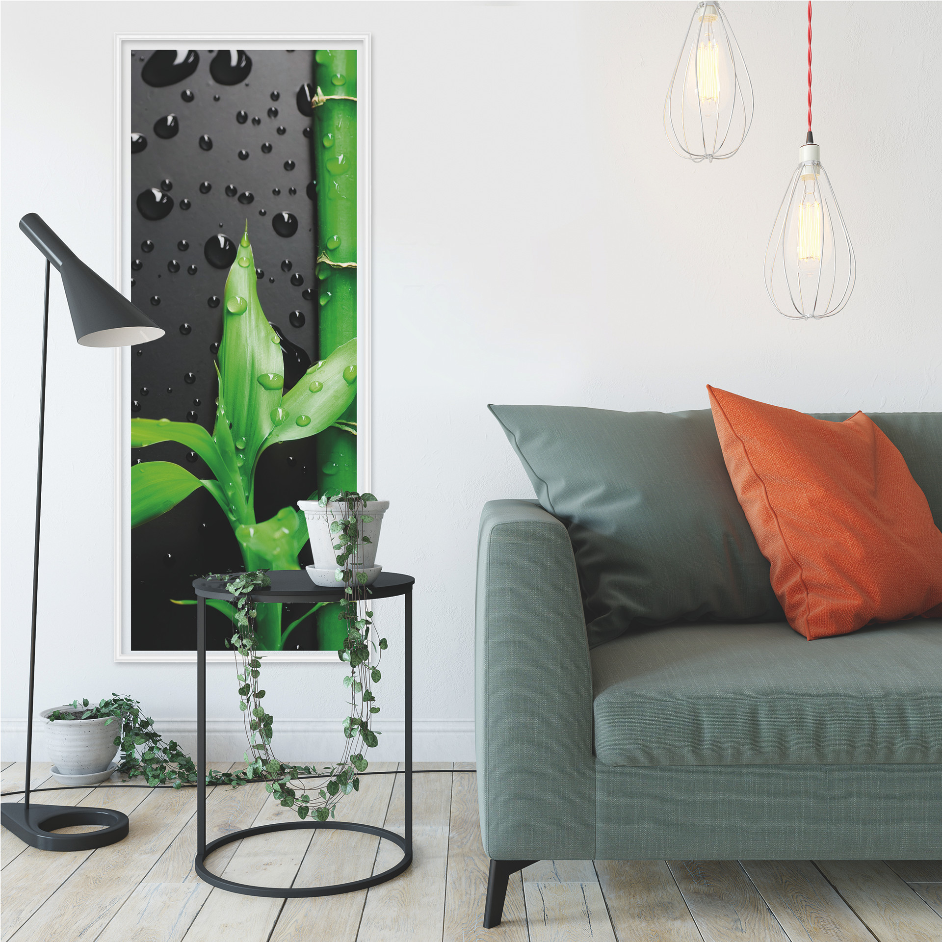 Wallprint W - Bamboo Over Black - Panorama