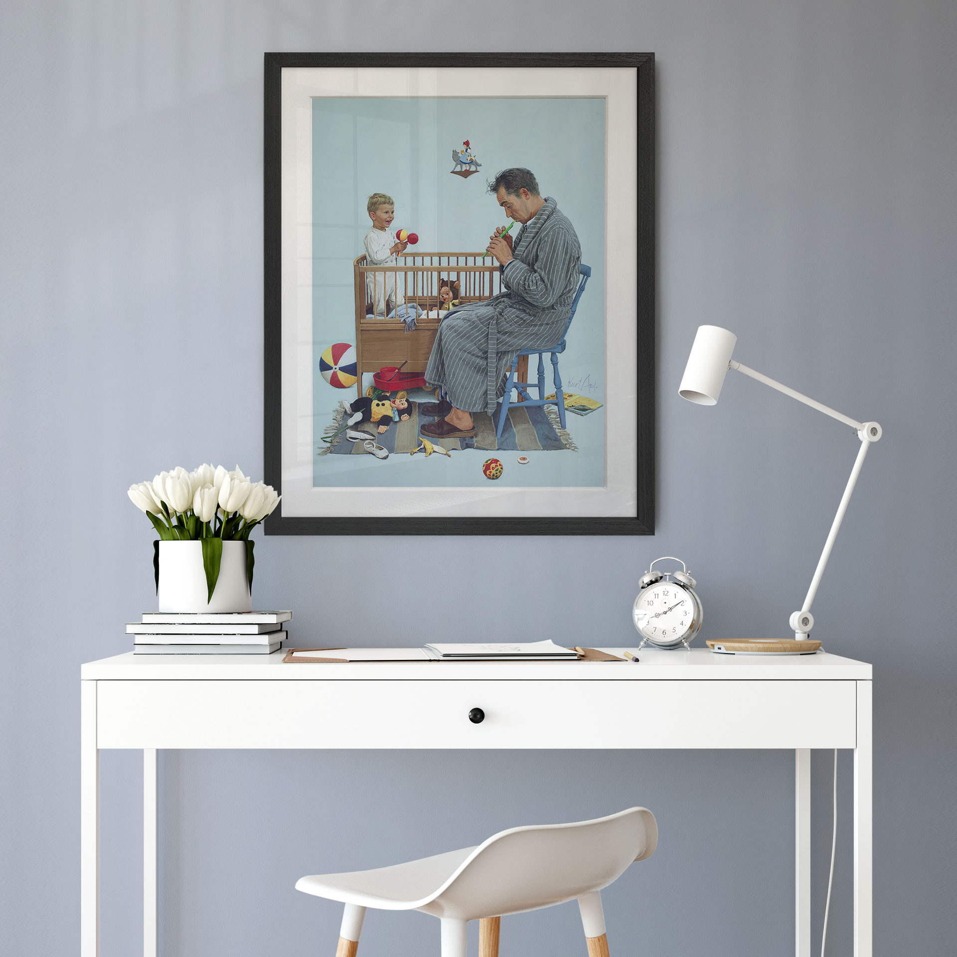 Fine Art Poster mit Passepartout - Kurt Ard - Schlaf, mein Prinzlein, schlaf ein... (1962)