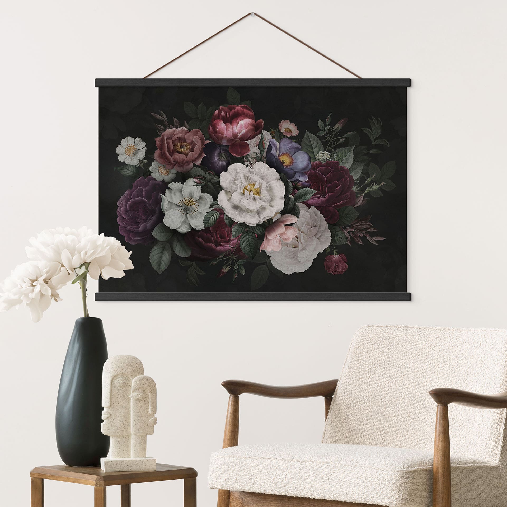 Obraz tkaniny Martwa natura kwiatowa w stylu Redouté - Bloomery Decor