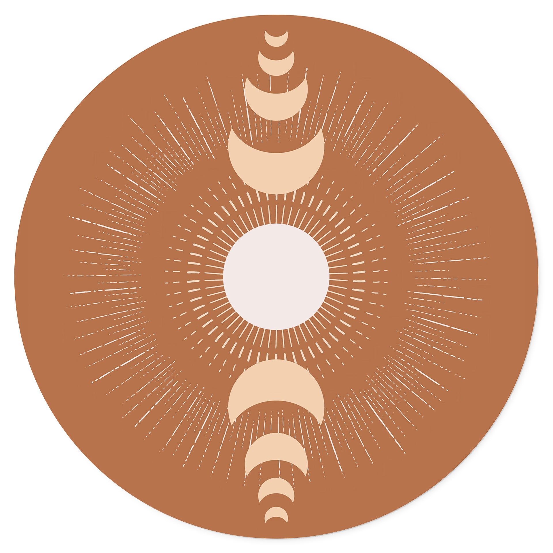 Naklejka na ścianę cykle księżyca - słońce i księżyc w harmonii - KsanaKalpa - Okrągła