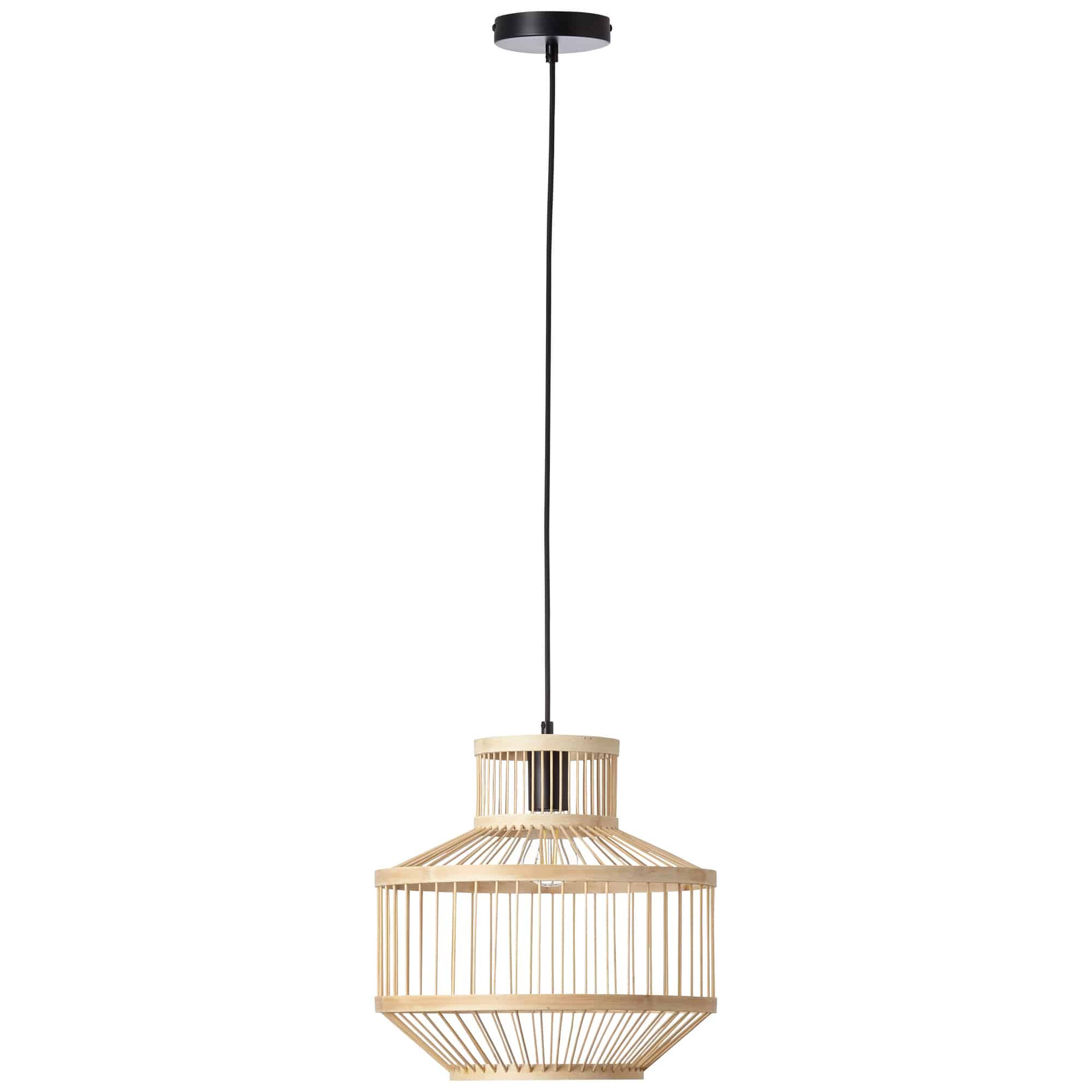 Pendelleuchte Philipp, braun, 120 x 35 cm, Bambus Pendellampe