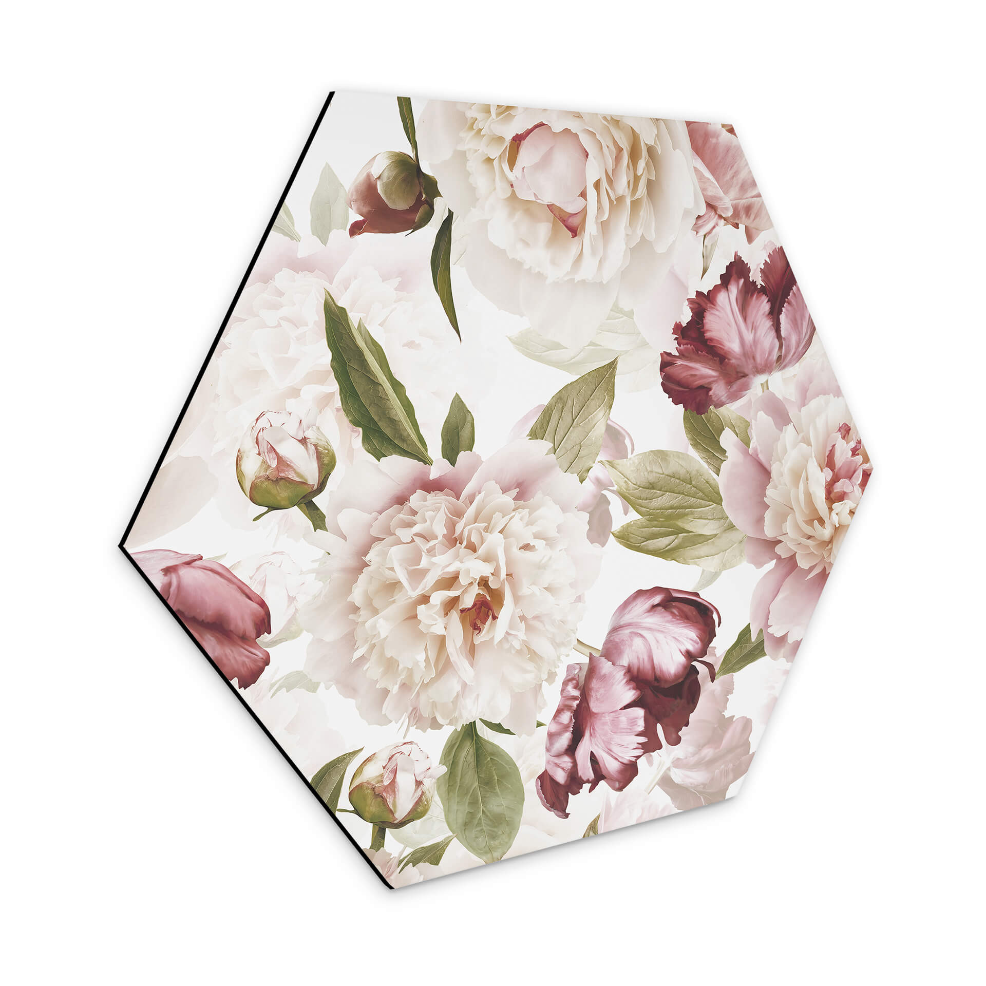 Hexagone - Tableau sur alu-Dibond UN Designs - Fleurs vintages