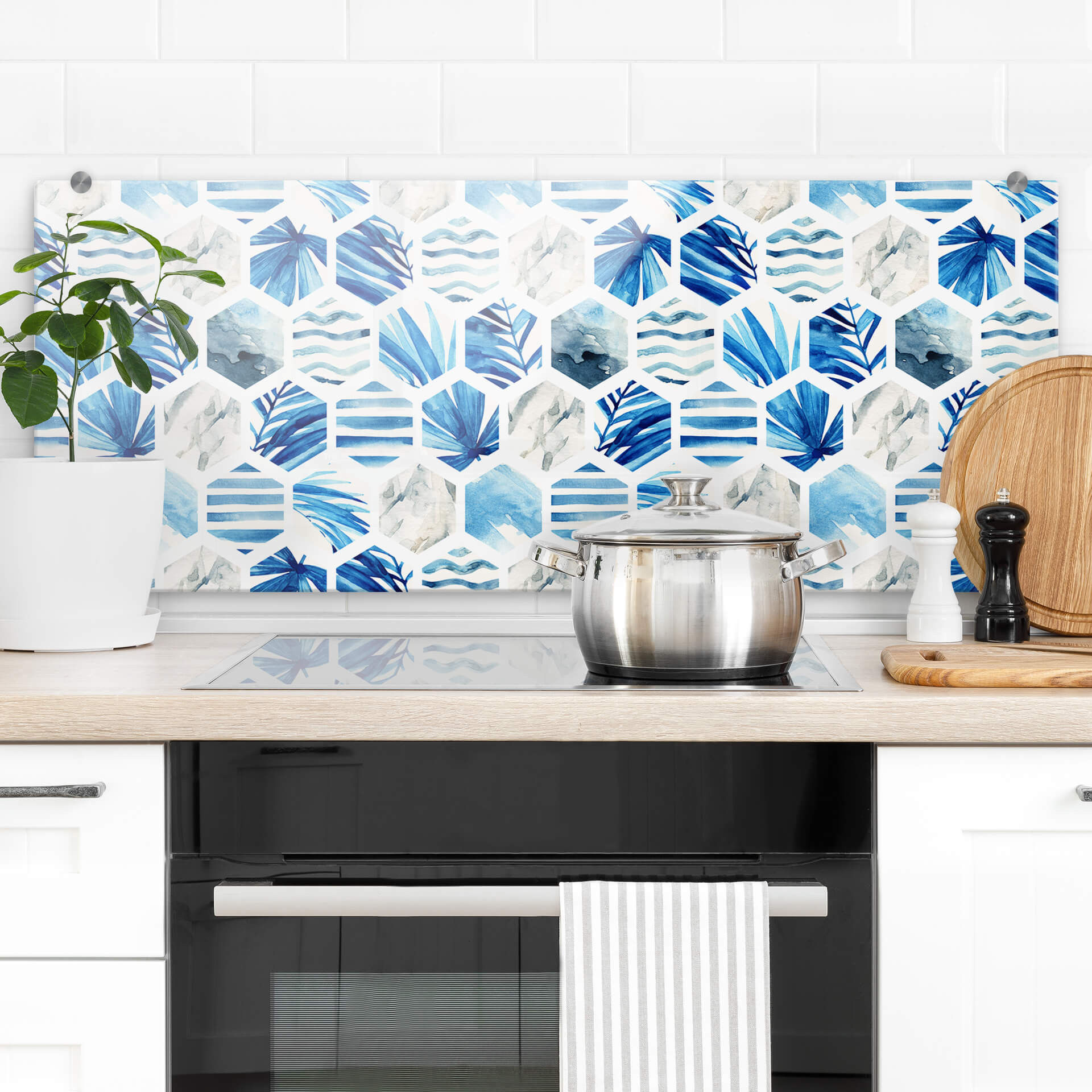 Spritzschutz Watercolour - Waves - Panorama