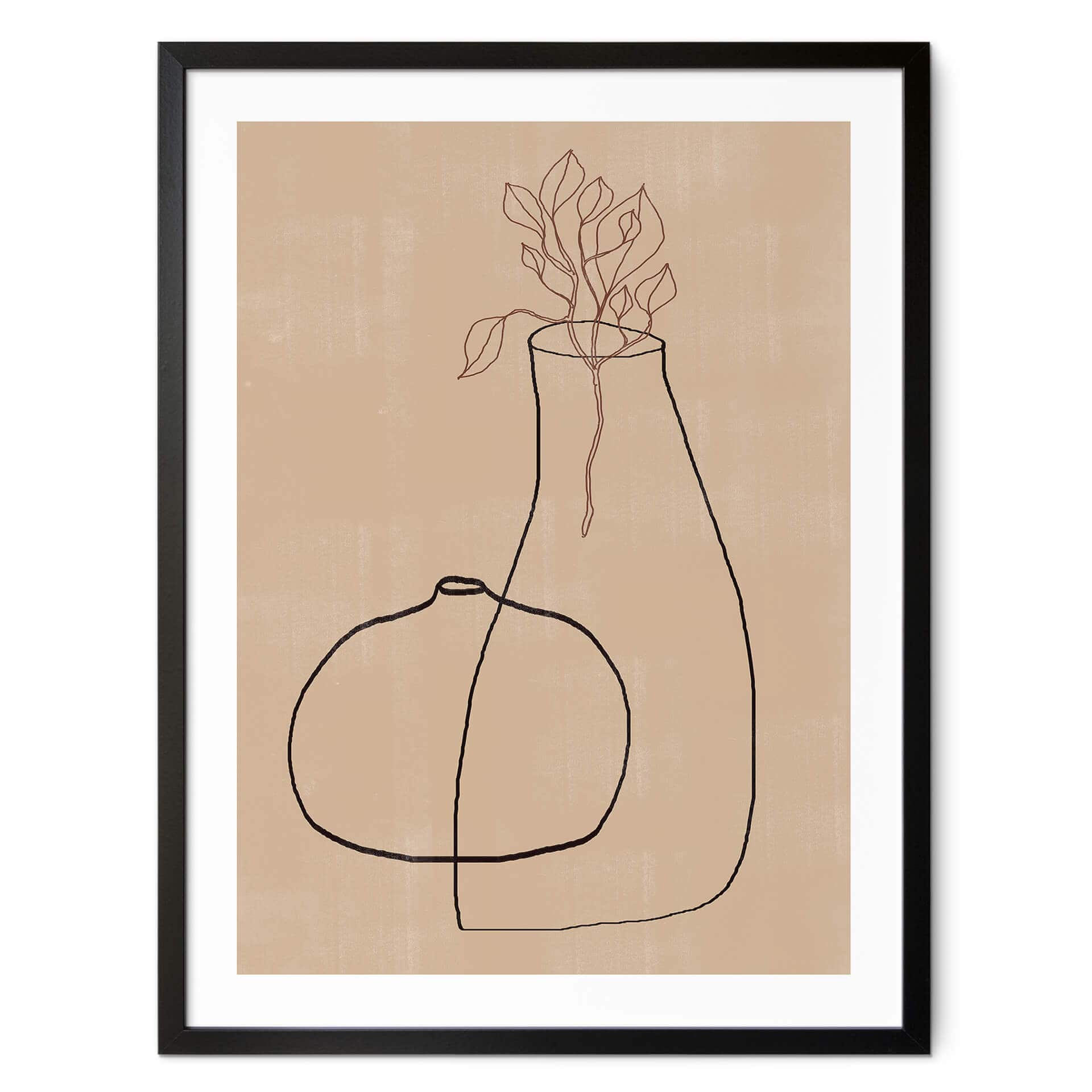 Plakat The Miuus Studio - Line Art - Dwa wazony