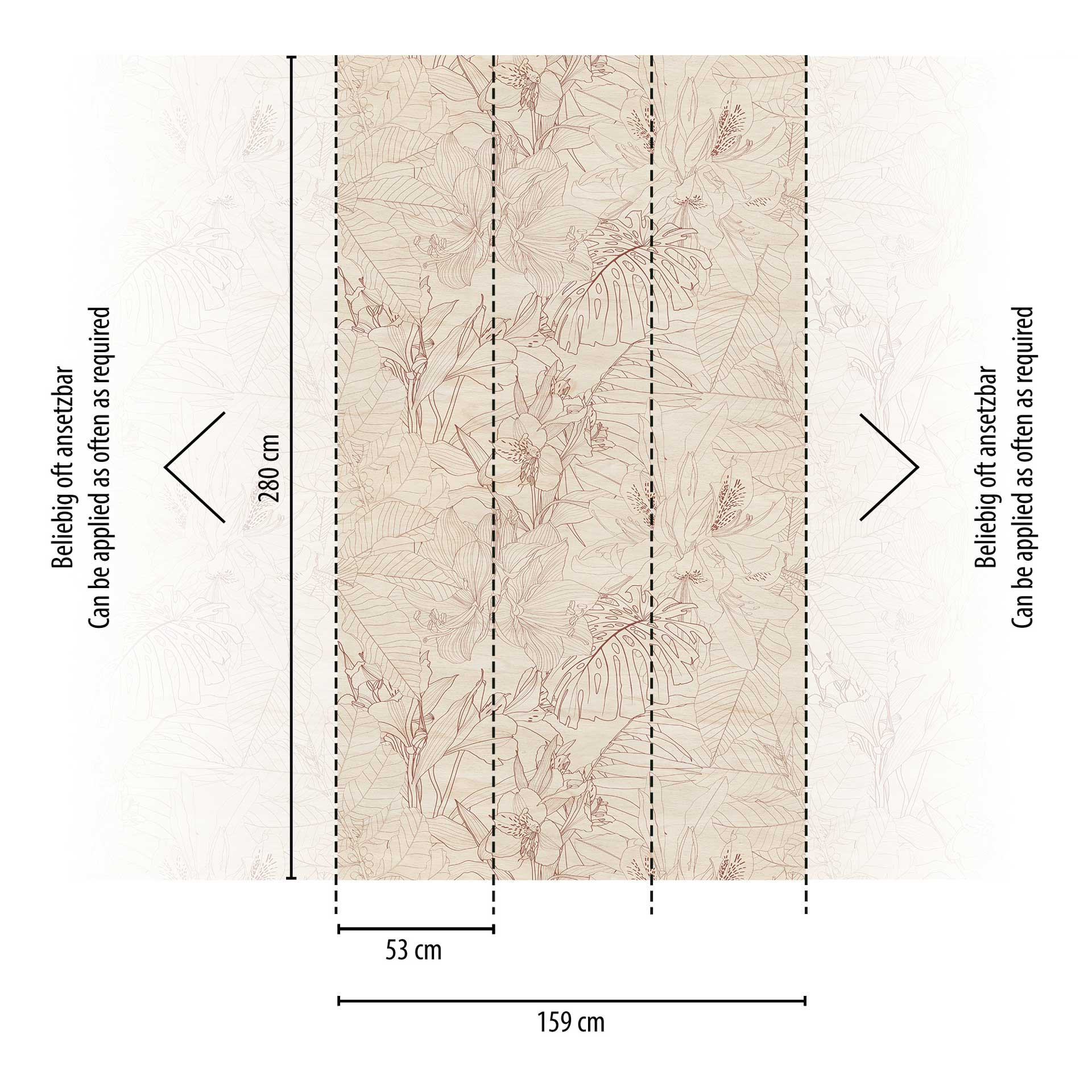 Bloemen behang beige - vliesbehang met fijn bloemenpatroon voor woonkamer & slaapkamer