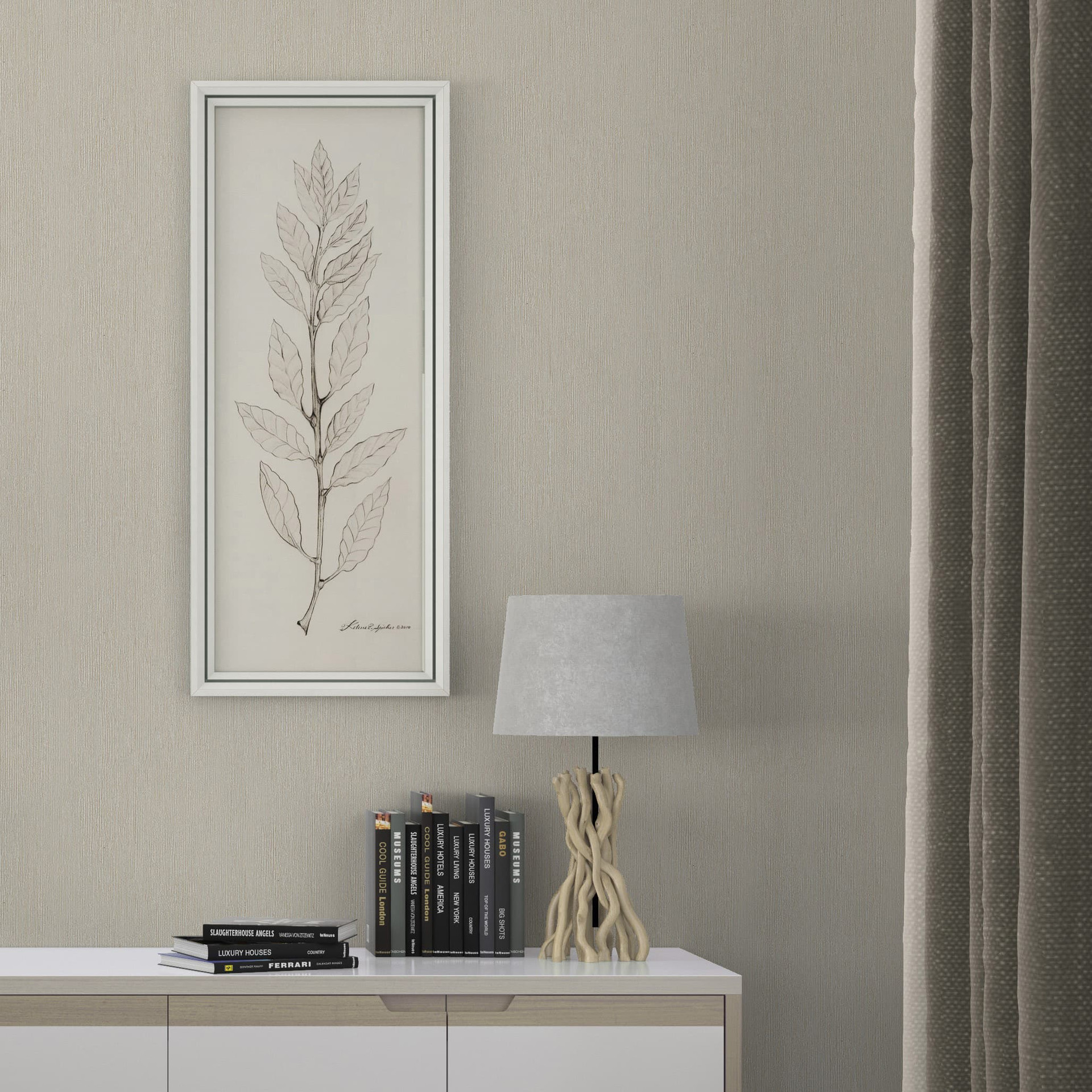 vliesbehang in textiellook met structuur beige effen