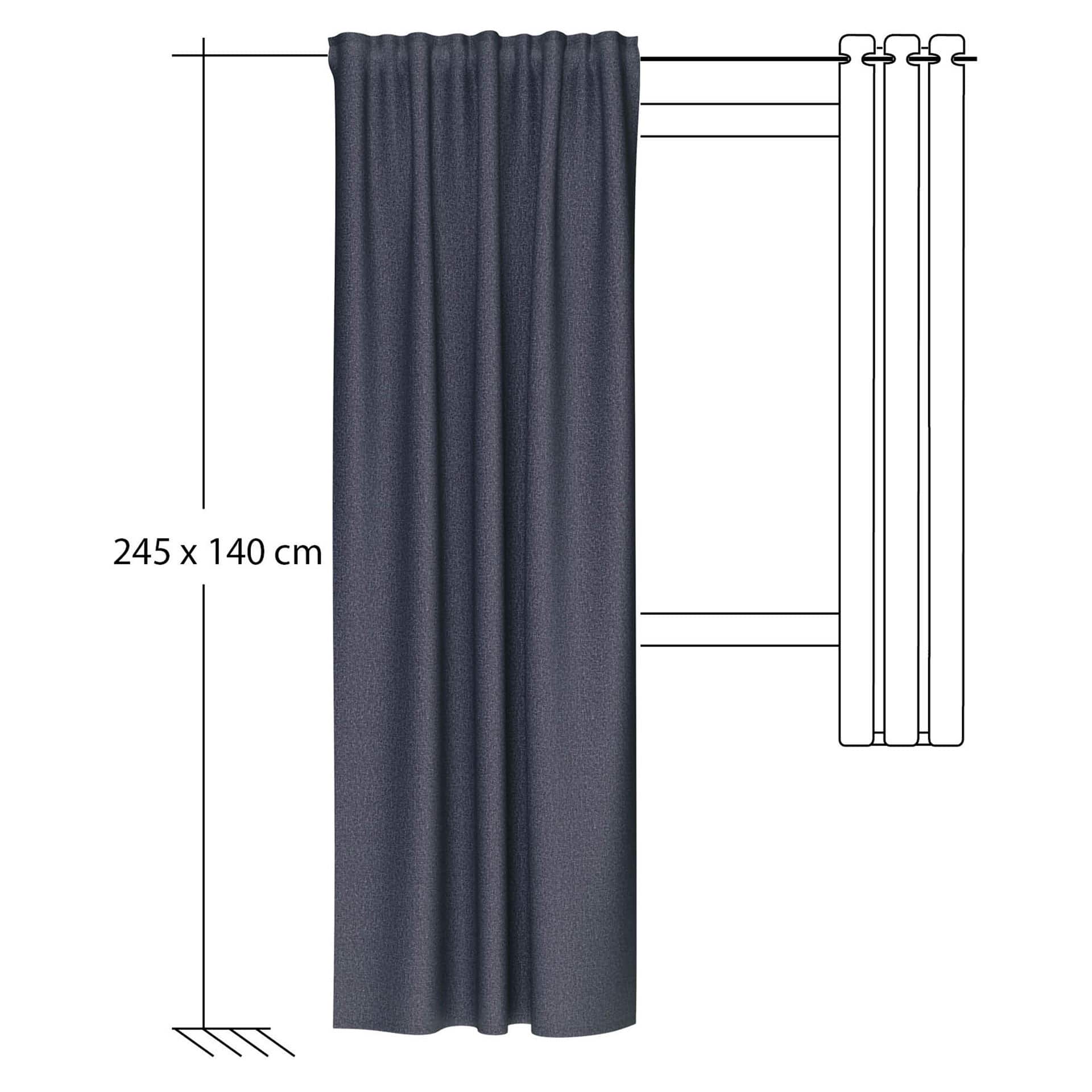 Homing Fertigschal mit verdeckten Schlaufen Allen graphit -  2,45 x 1,4 m