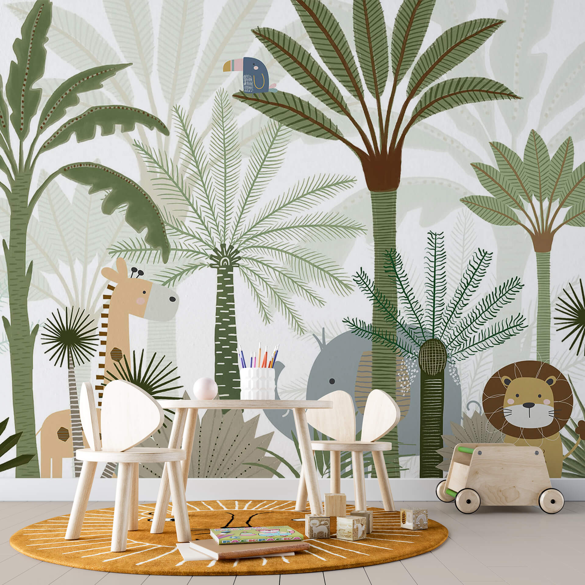 Fotobehang Oliver Robins - Sweet Jungle Animals