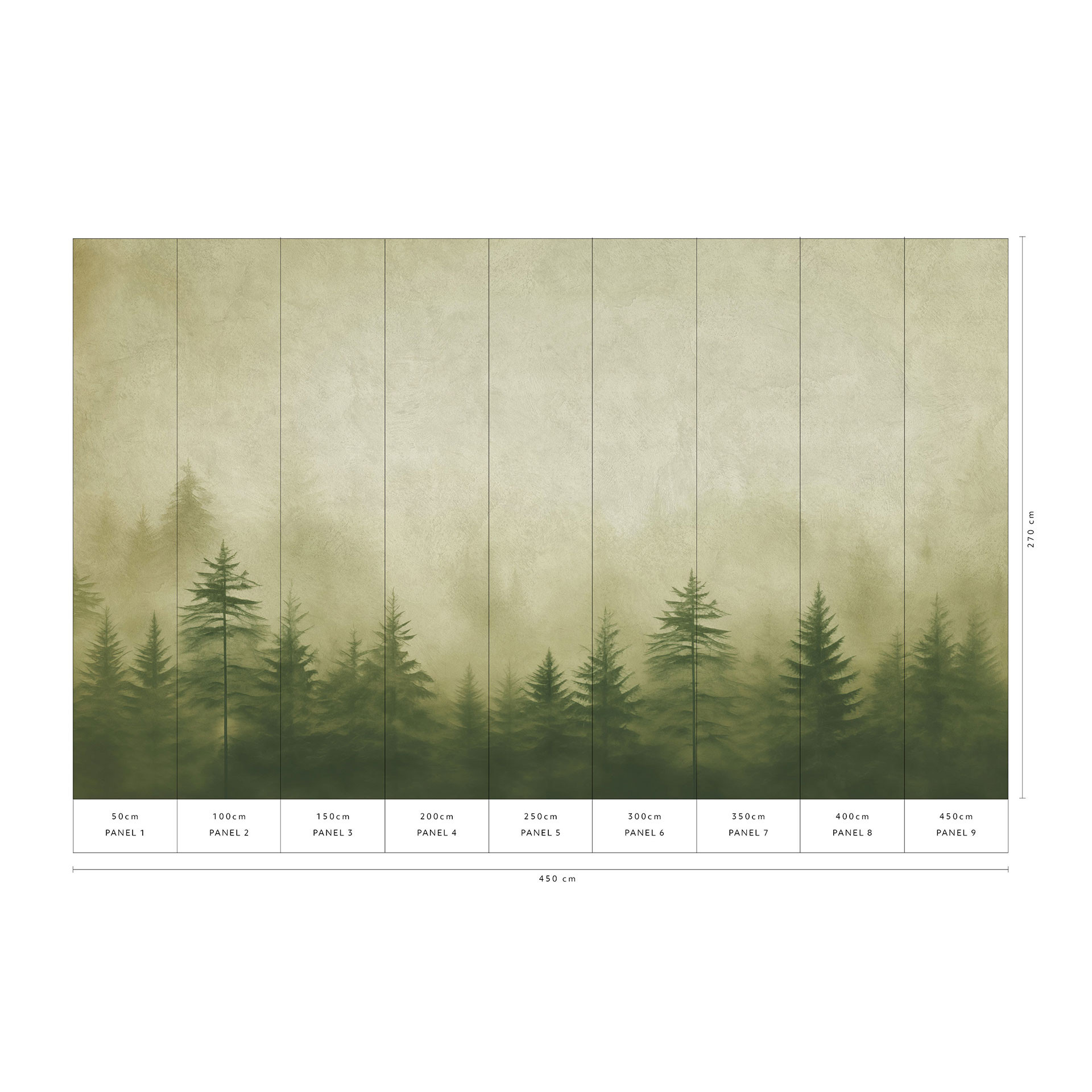 Landschap behang Big Pictures groen 4.50 x 2.70 m