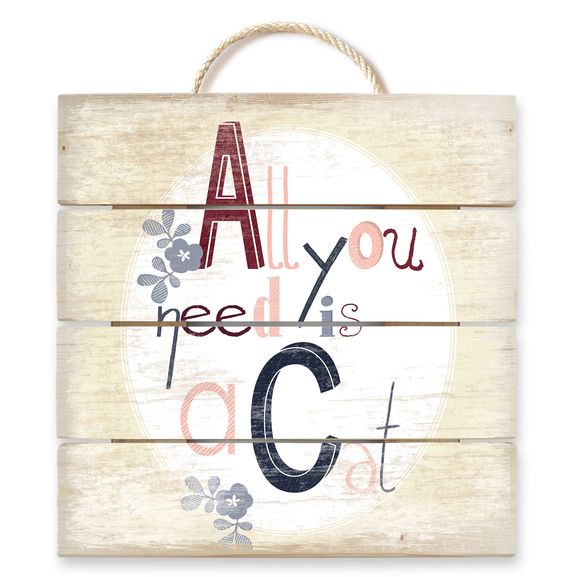 Obraz drewniany Loske - All you need is a Cat - 40x41,5 cm