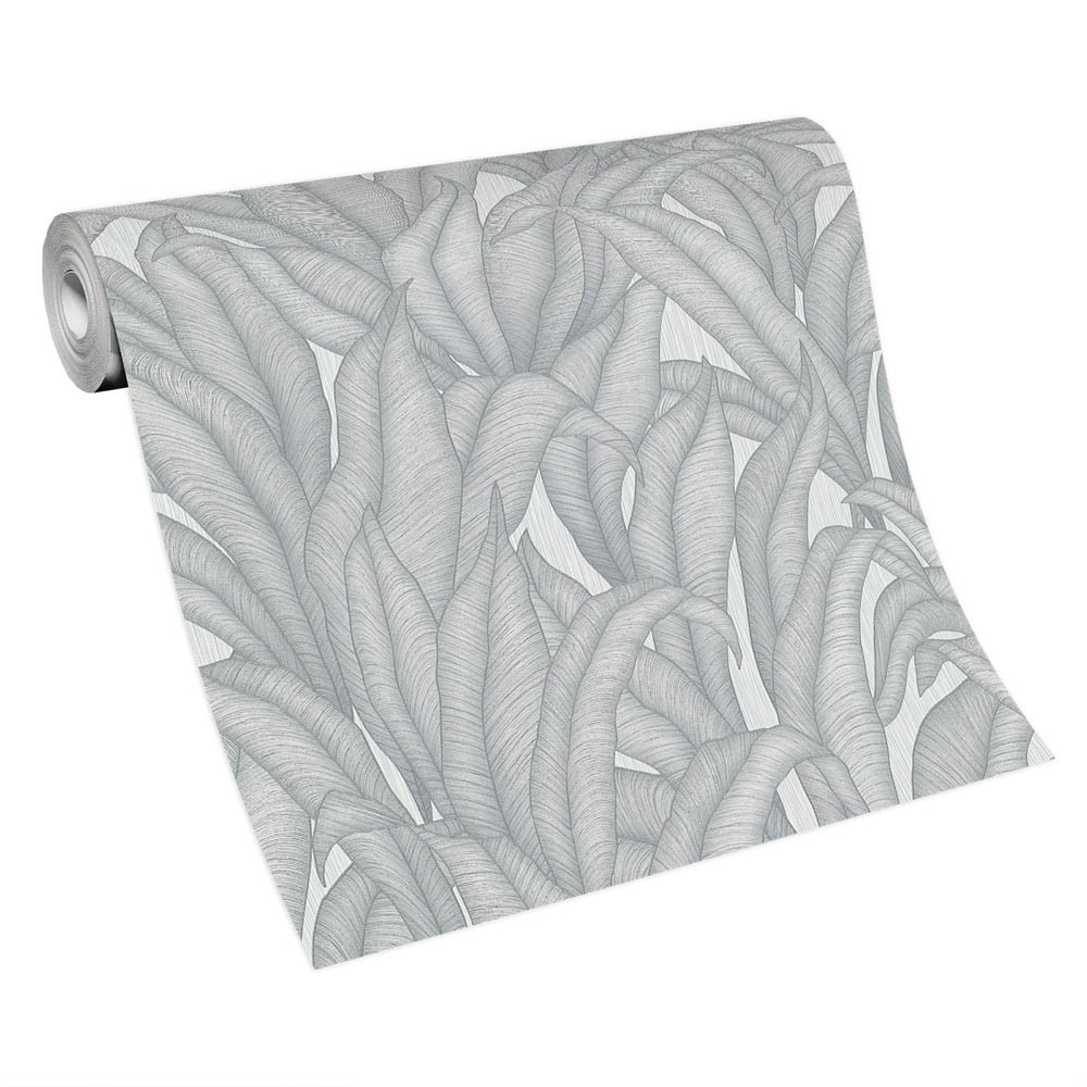 rank wallpaper, blad behang Fashion for Walls 4 by Guido Maria Kretschmer zilver