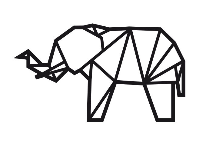 Wandtattoo Origami Elefant