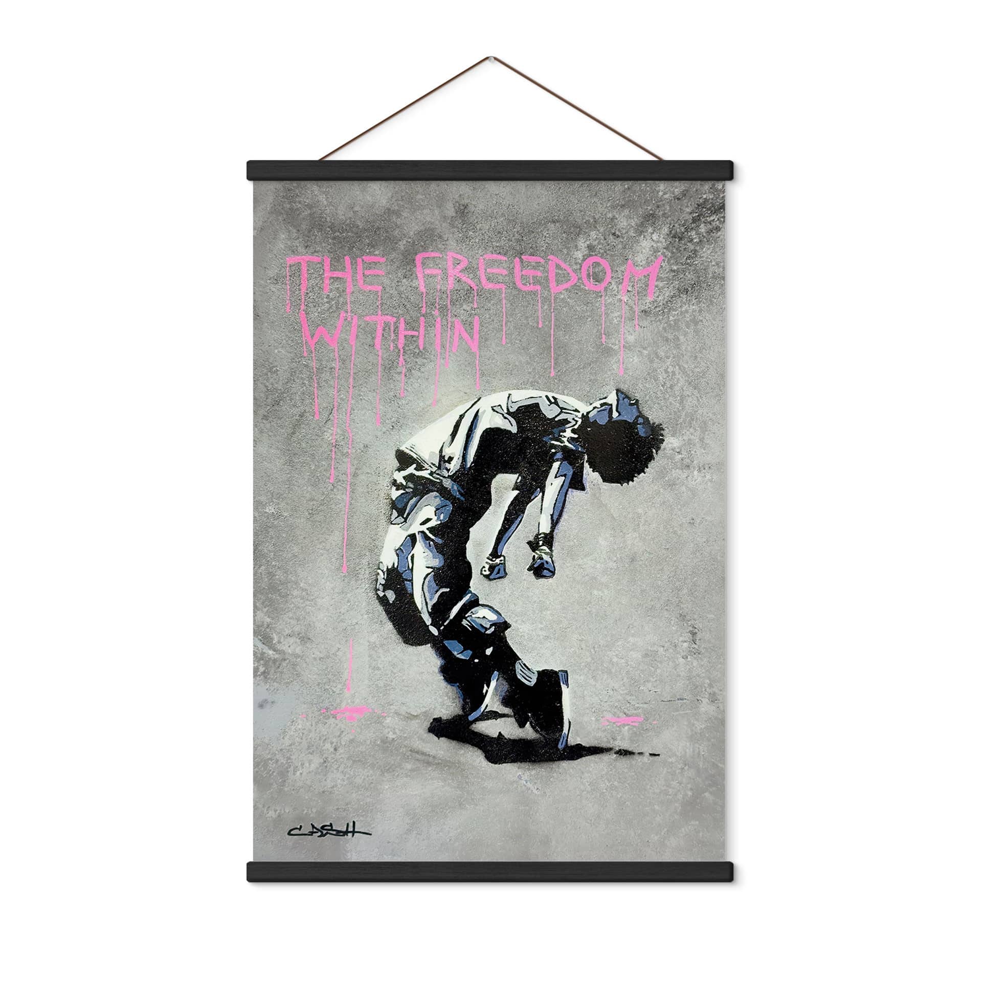 Affiche textile Danseur Street Art Freedom Within - Habib