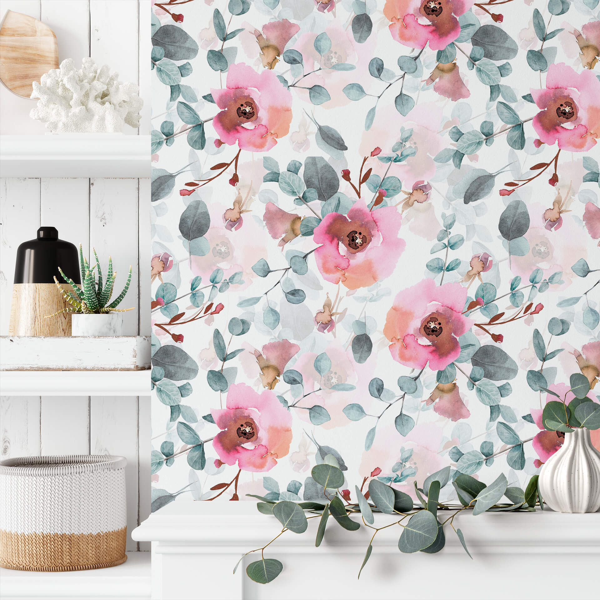 Patroonbehang UN Designs - Eucalyptustakken