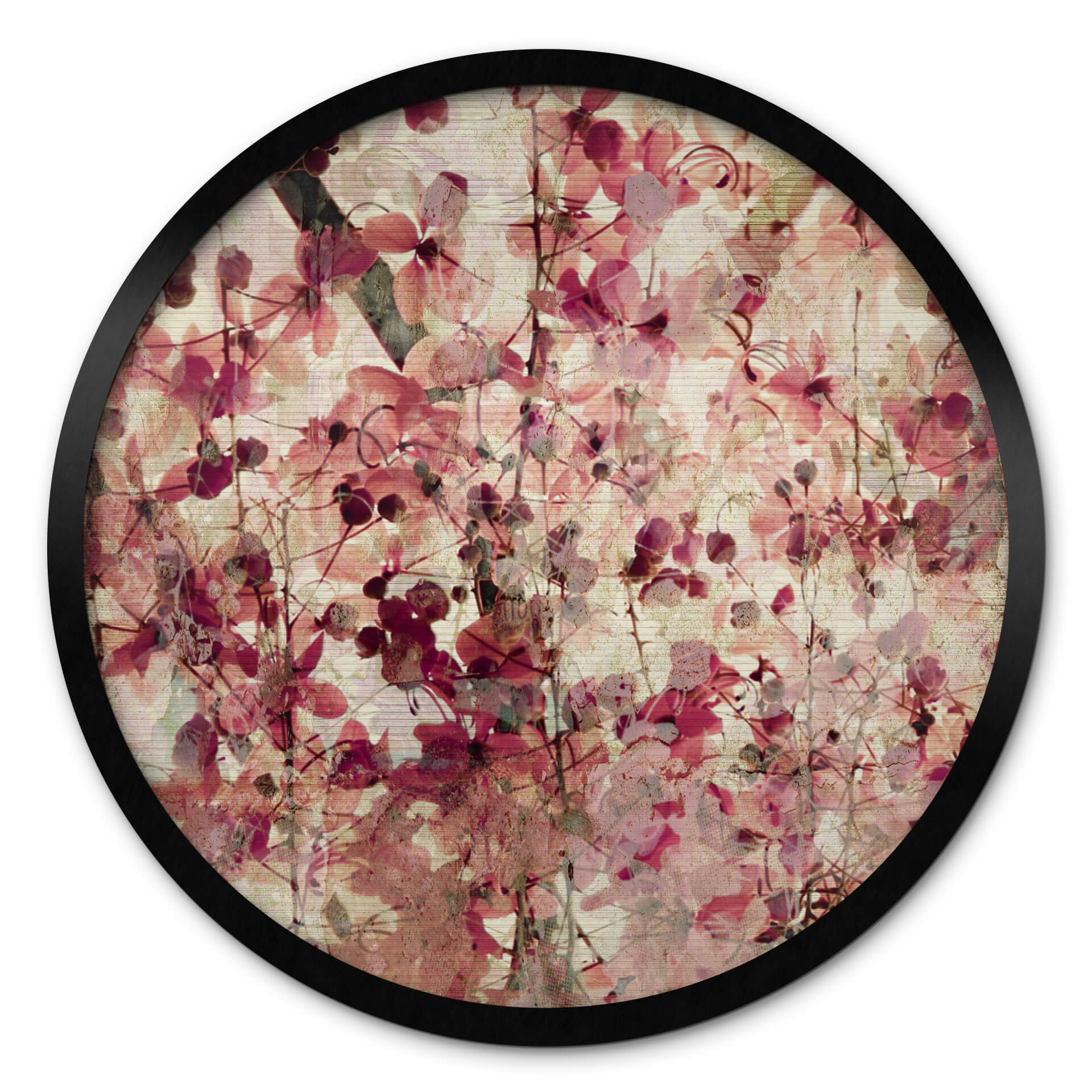 Poster Vintage Motif floral - Rond