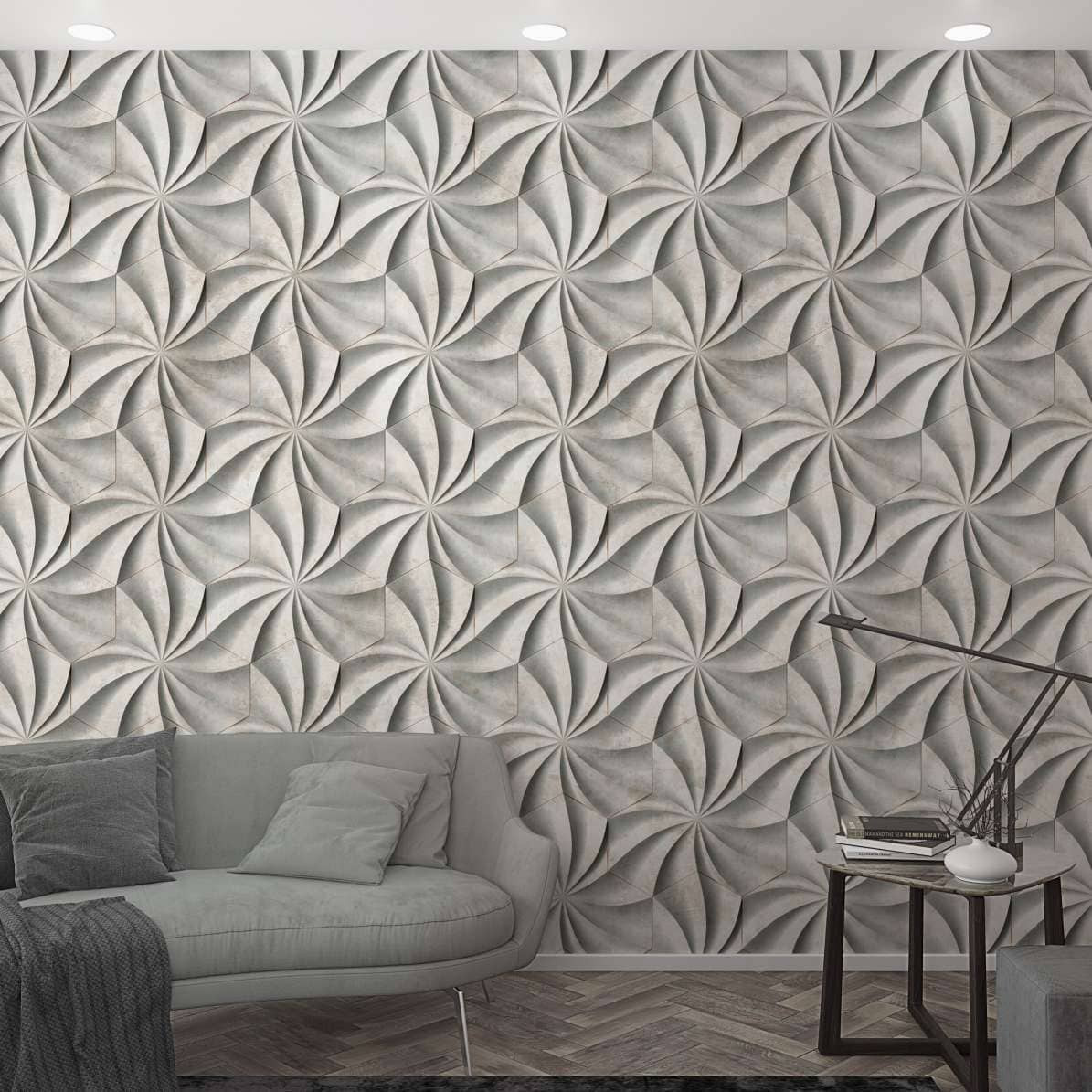 Klassiek 3D behang Fotobehang grijs, grafisch 2,70 x 1,59 m