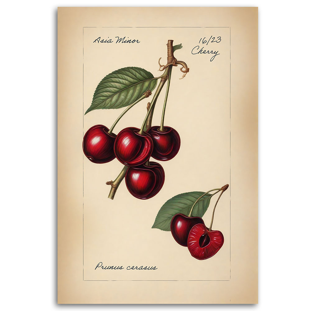 Leinwandbild Obst Weinlese Kirsche