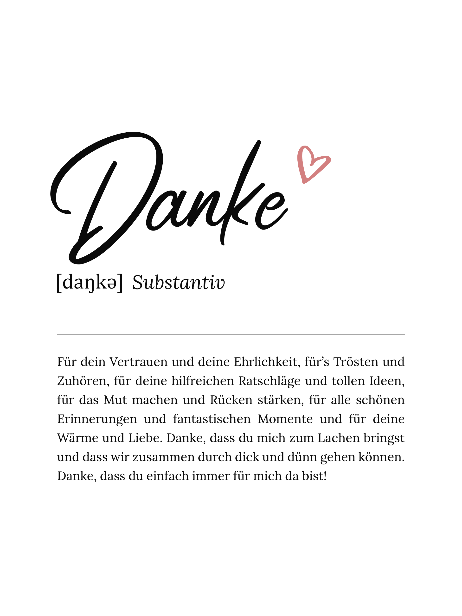 Personalisiertes Poster Definition - Danke