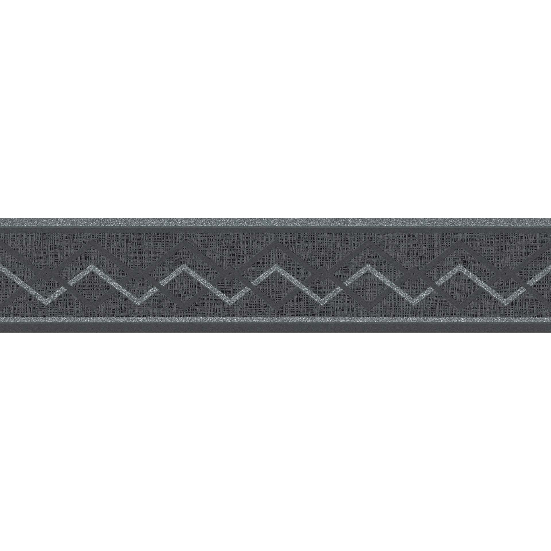 A.S. Création selbstklebende Bordüre Only Borders grafisch grau, metallic, schwarz
