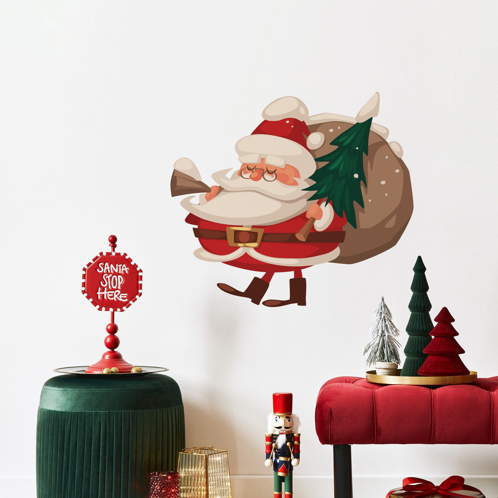 Wandtattoo Weihnachtsmann (vintage)