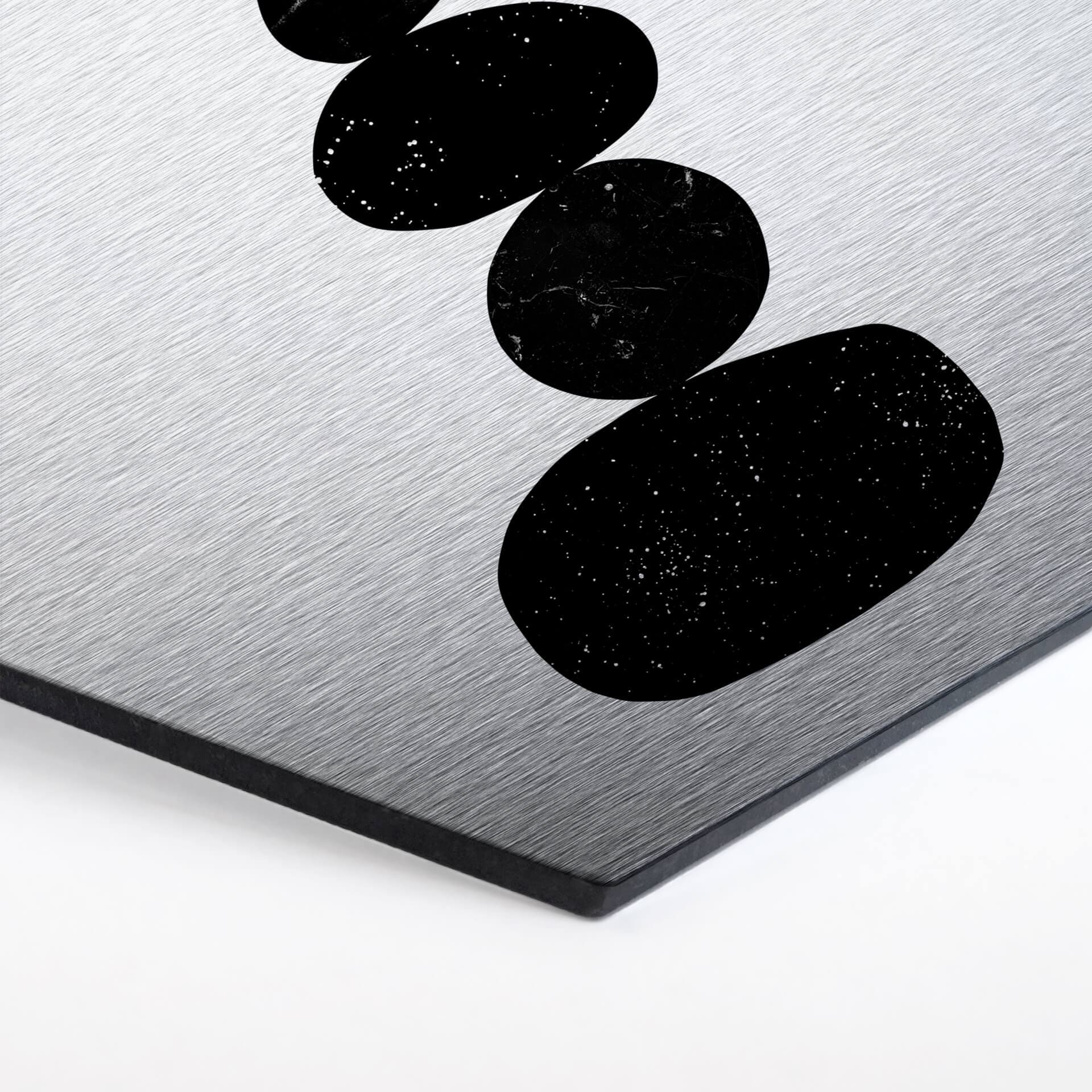 Hexagone - Alu-Dibond effet métallisé Nouveauprints - Pebbles 3 noir