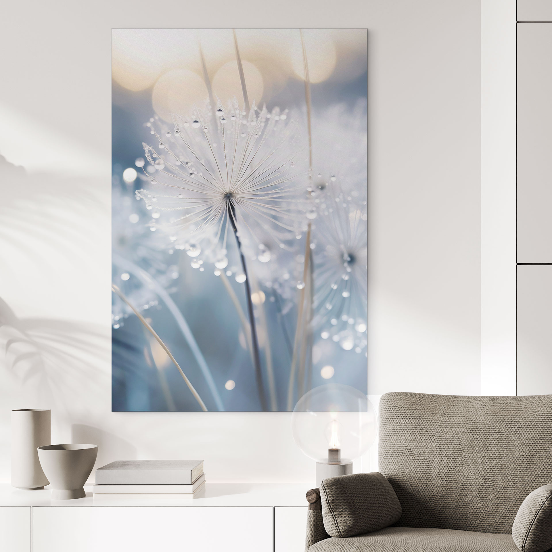 Billede Mousserende mælkebøtter - Treechild – print på aluminium (Alu-Dibond)
