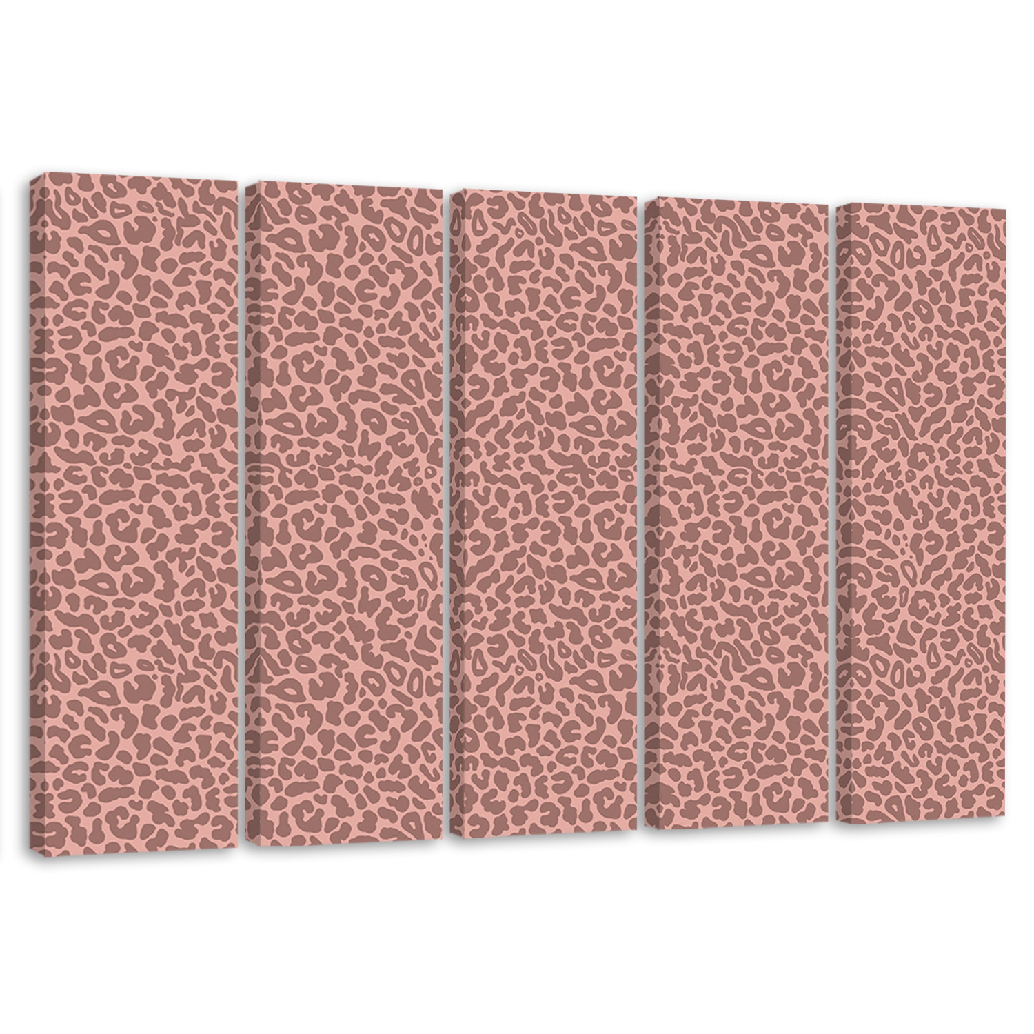 5 stykke lærredsprint, Leopard Leopard Pels Patches Mønster
