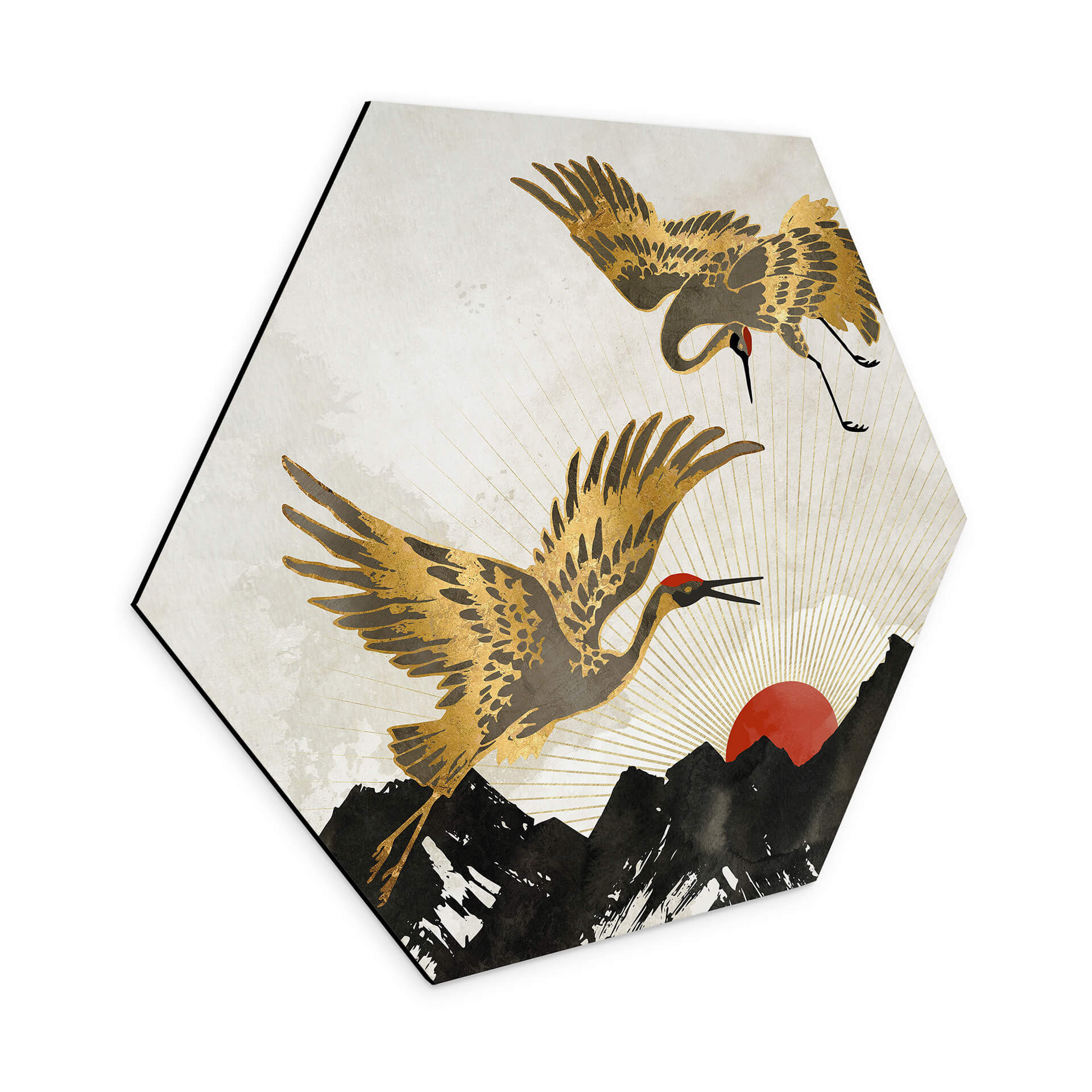 Hexagone - alu-Dibond SpaceFrog Designs - Grues d'or