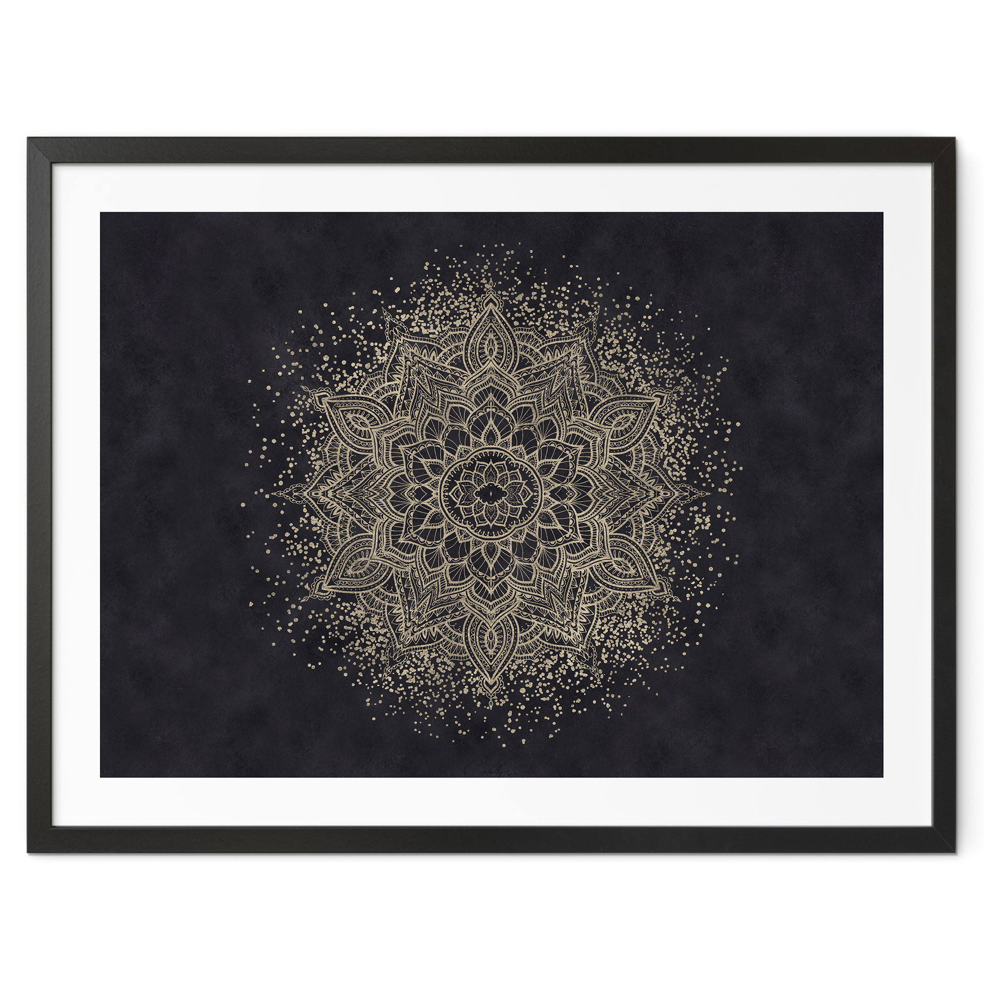 Poster Elegantes Mandala in Schwarz-Gold - Bloomery Decor