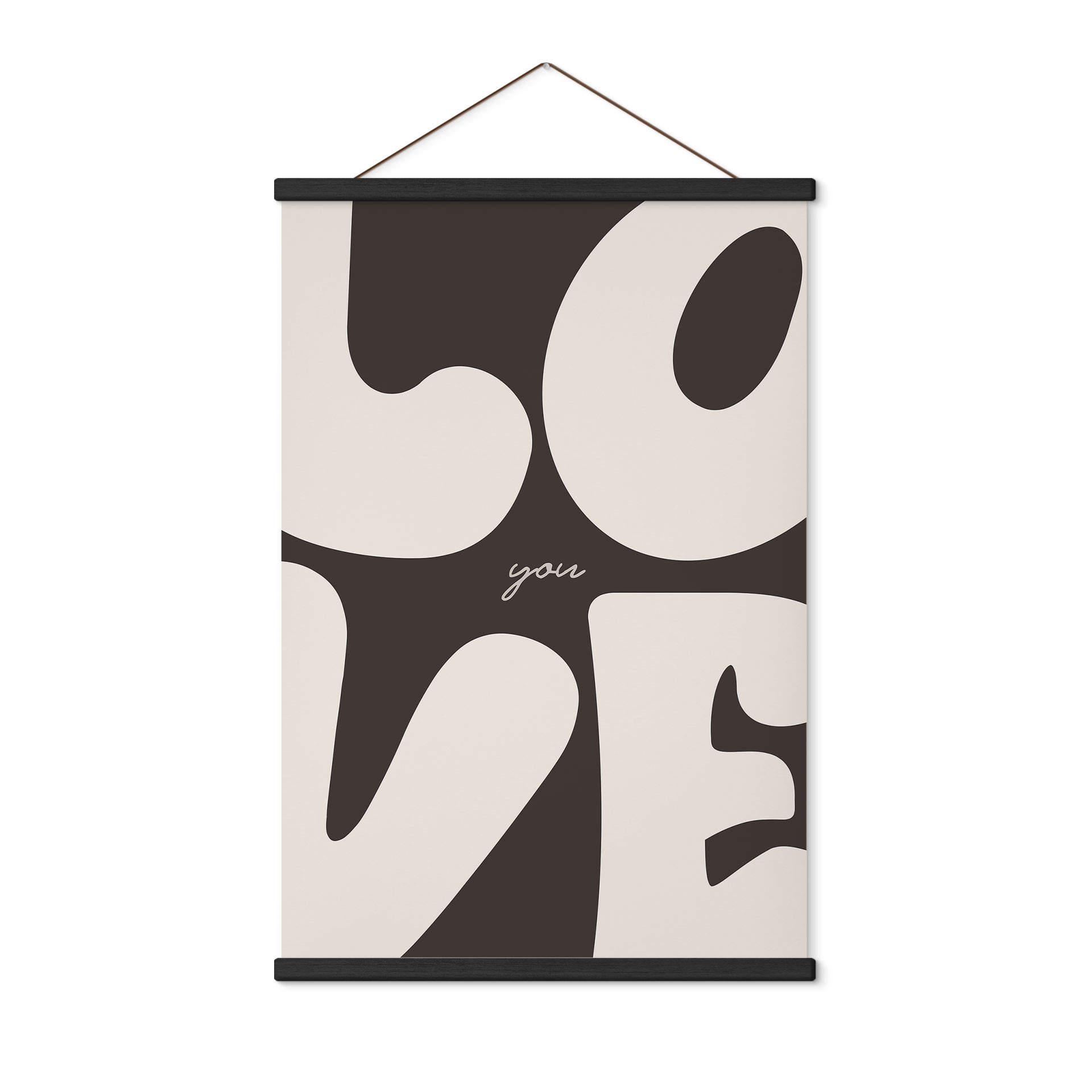 Obraz tkaniny z typografią - Love you Retro Letters