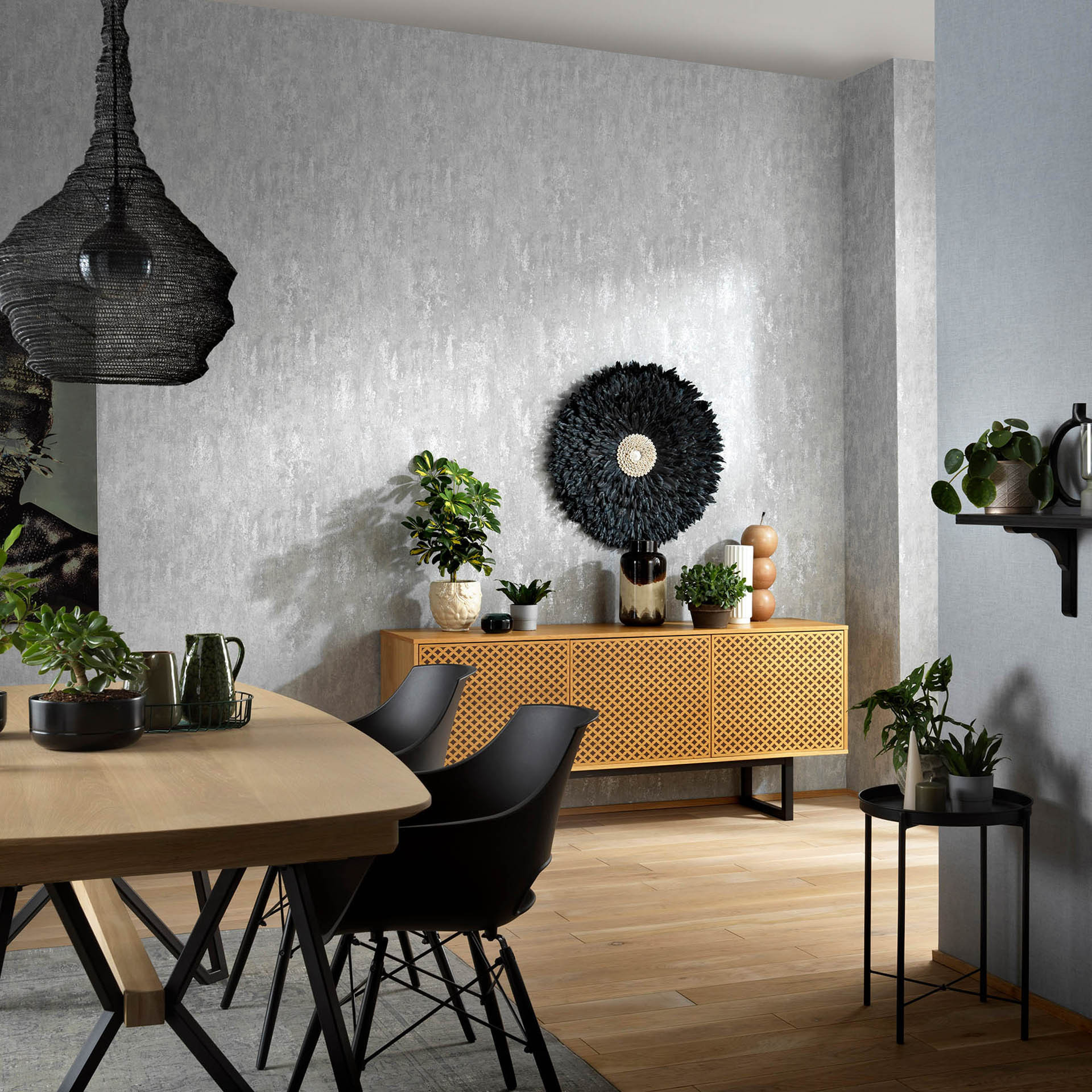 Erismann Vliesbehang Casual Chic Grijs
