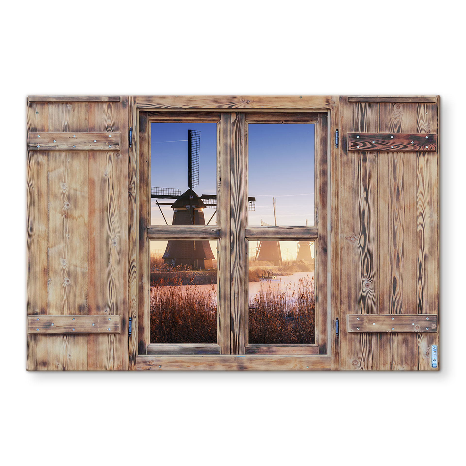 Stænkplade 3d Trævindue - Pablo - Kinderdijk 4