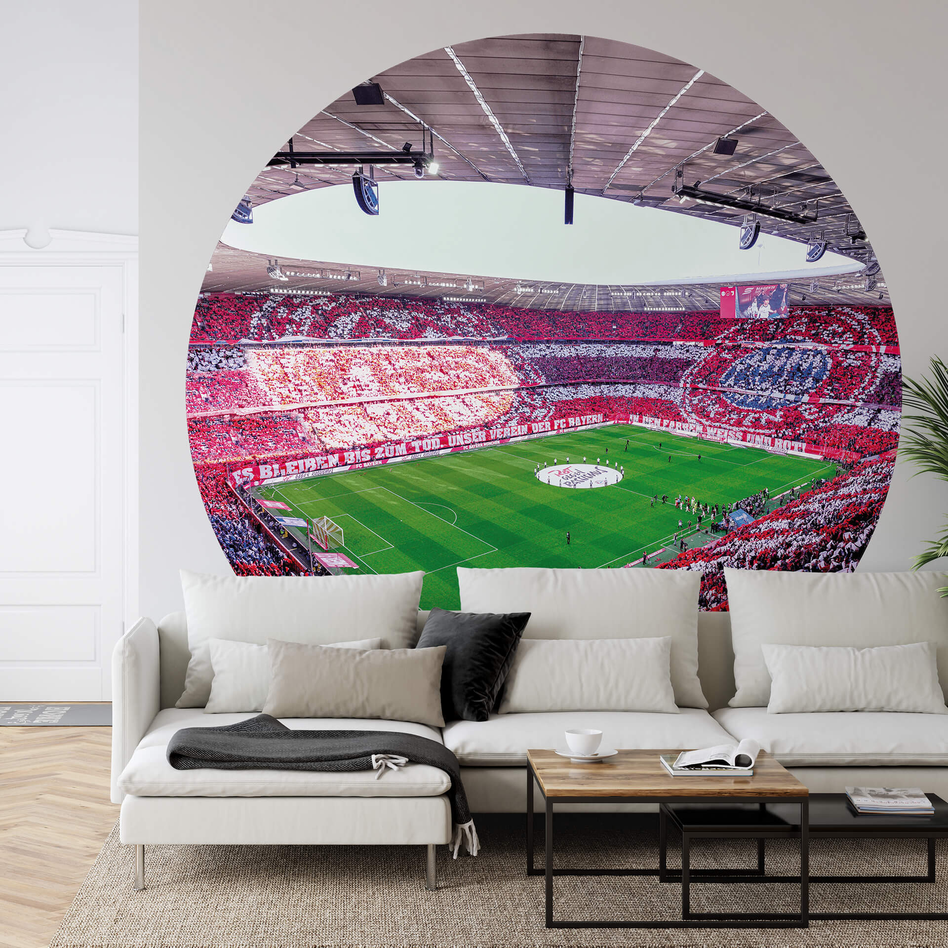 Behangcirkel Bayern Munchen Stadion - vliesbehang/zelfklevend vliesbehang
