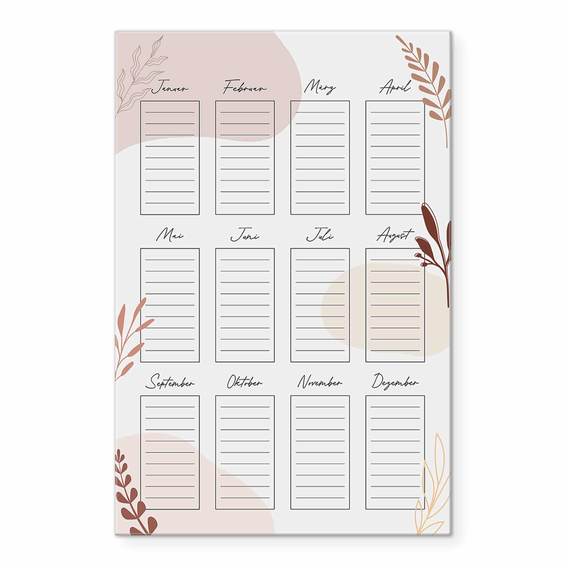 Acrylboard Memoboard Geburtstage Jahrestage - transparent