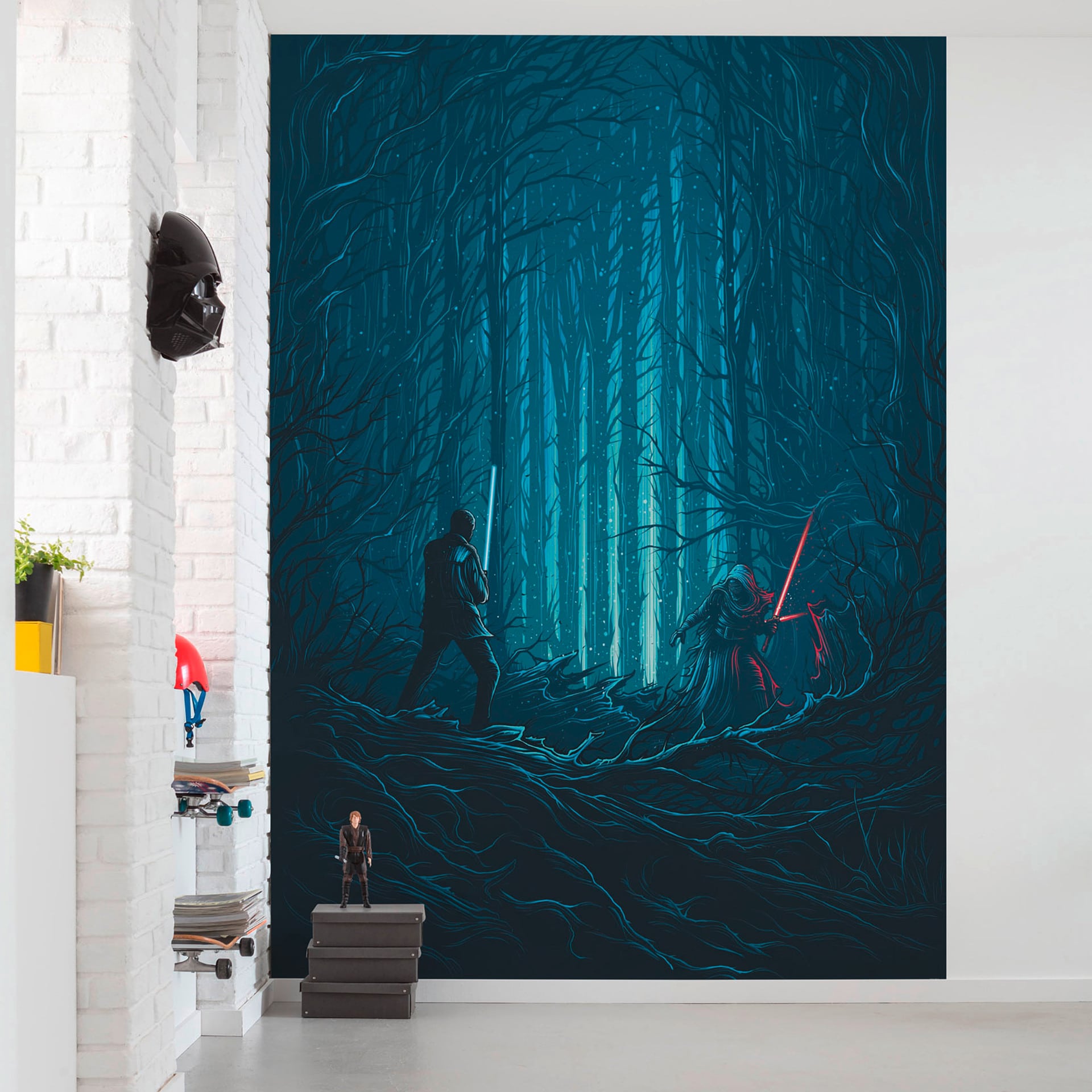 Vlies Fototapete - Star Wars Wood Fight - 200 x 280 cm