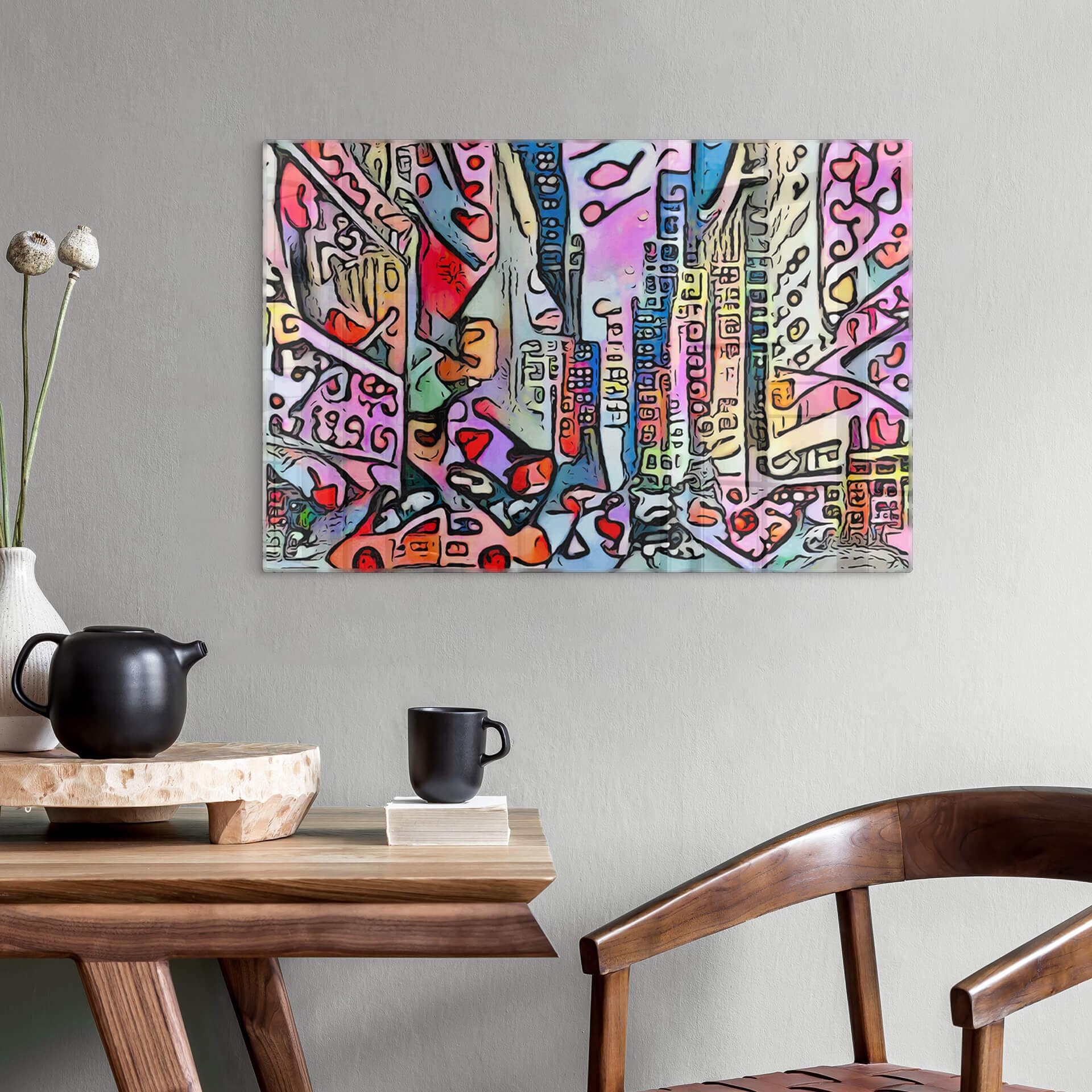 Glasschilderij Zamart - New York in Rizzi Stijl