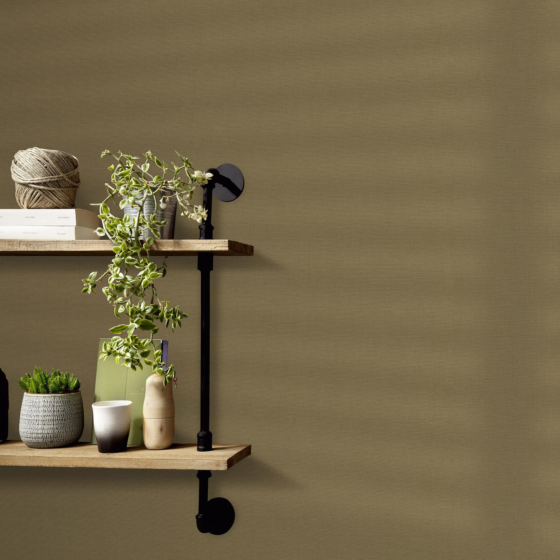 Vliesbehang, behang La Terrasse olive