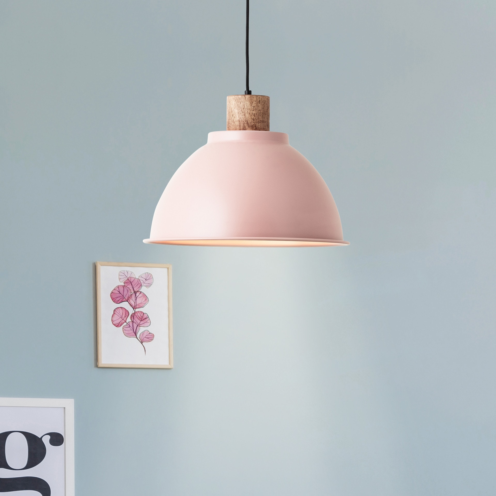 Pendelleuchte Franziska, rosa,  Ø38 cm, Metall Pendelleuchte
