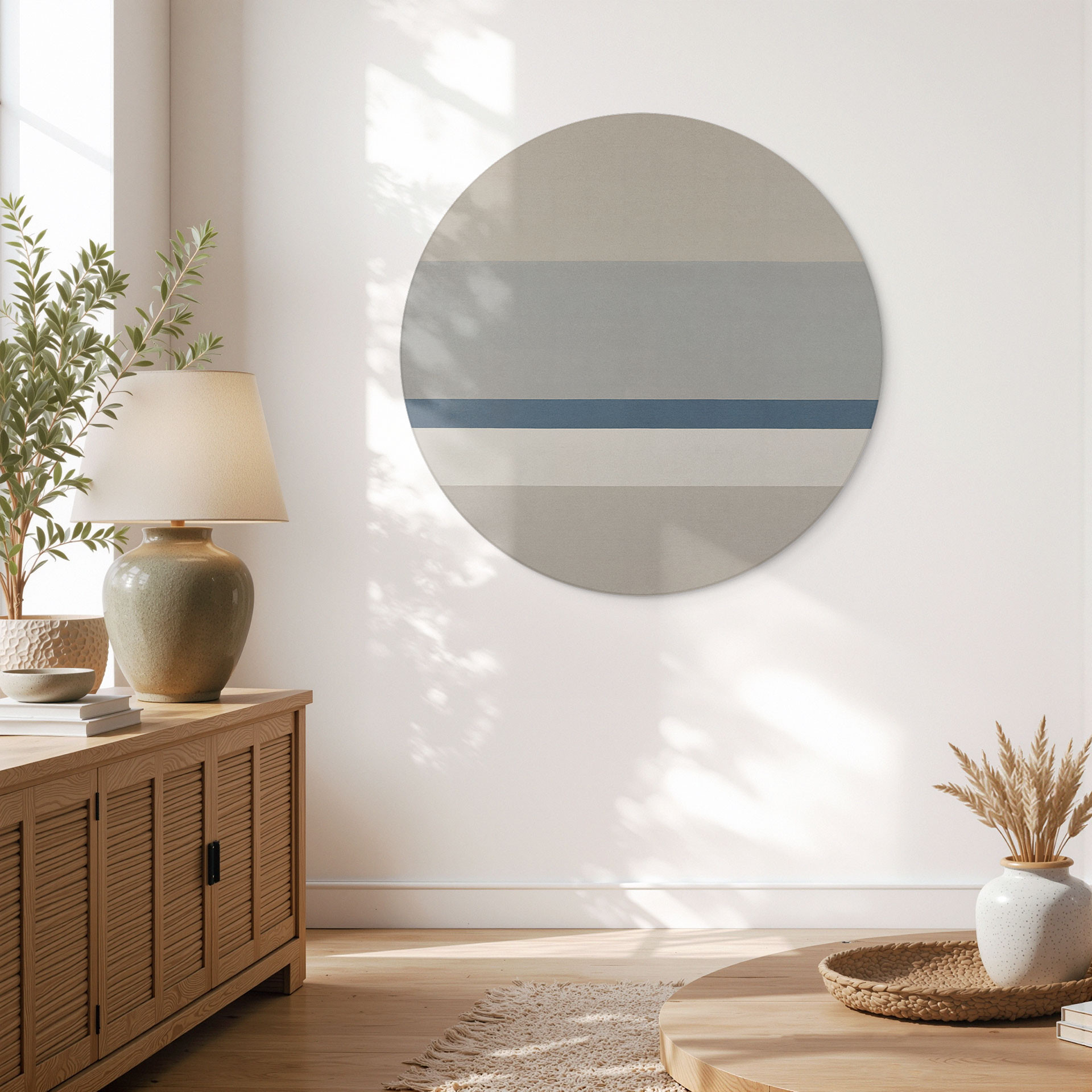 Tableau mural Agnes Balance - Rayures horizontales - Sir Edward x Grigory Gladarev - Alu-Dibond rond