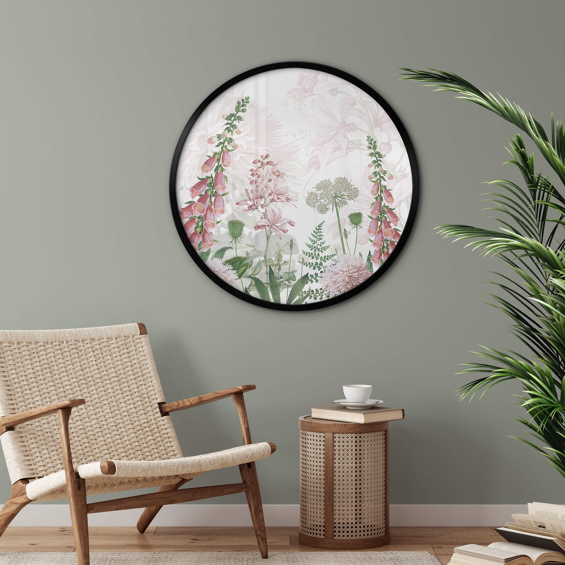 Poster rond Sir Edward - Digitale rose