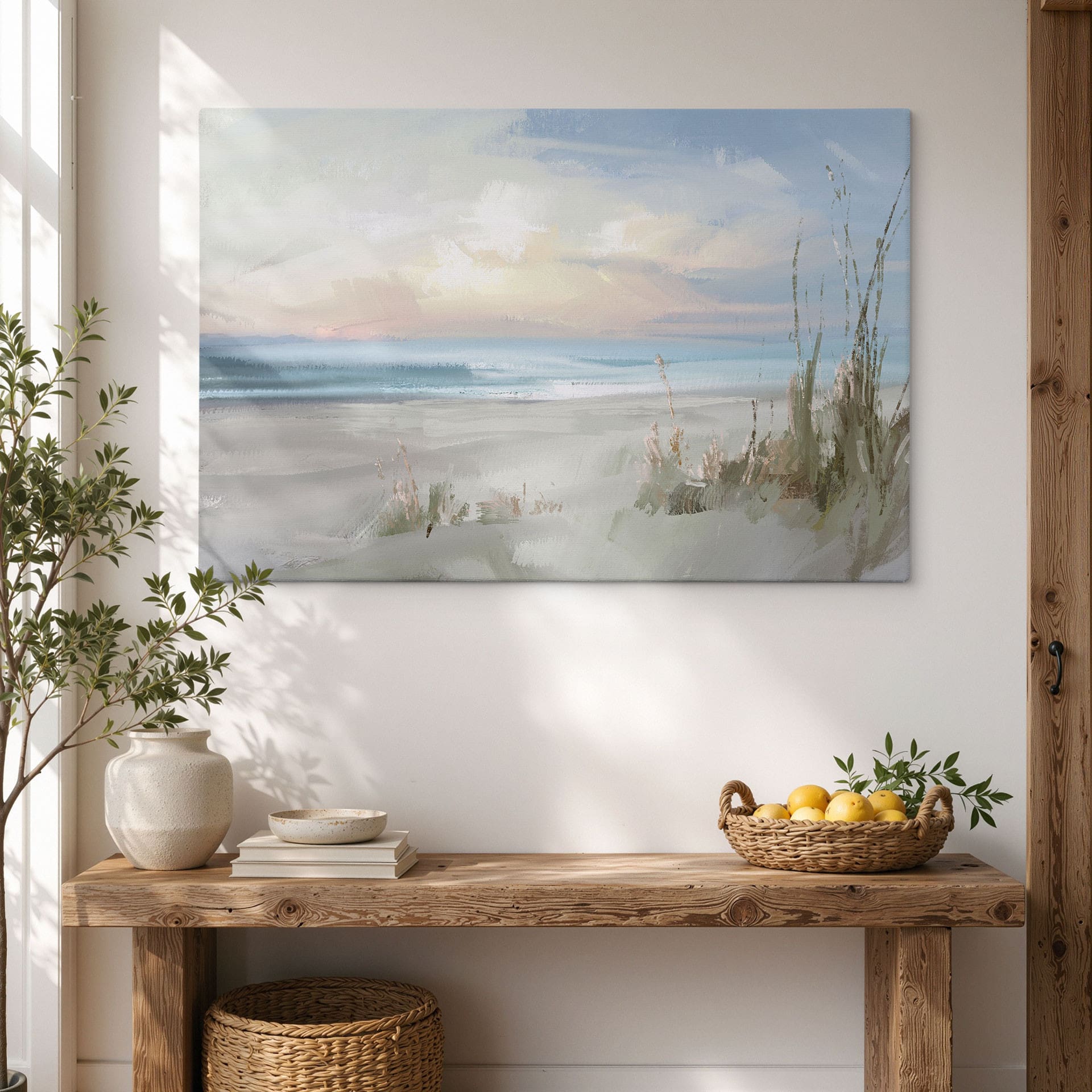 Lienzo Playa Tranquila en Colores Pastel - Cheney