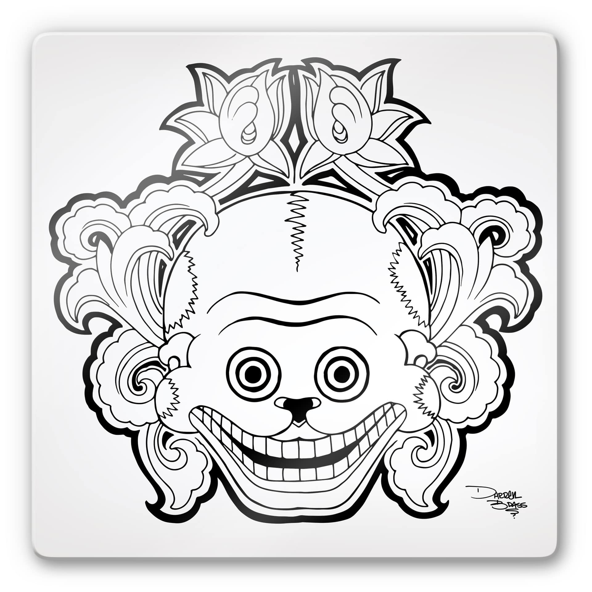 Glasbild Miami Ink Mexikanische Totenmaske 2