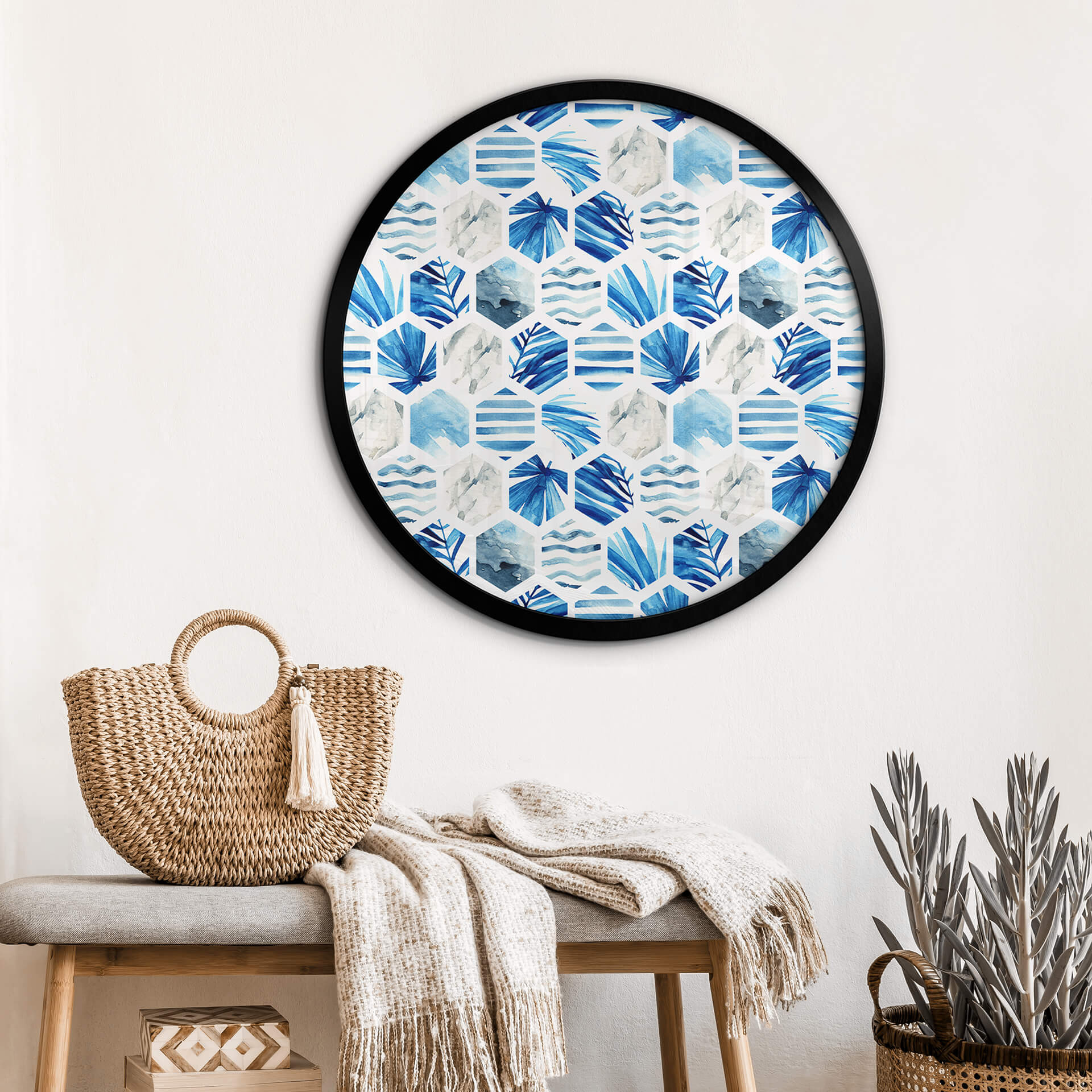 Poster rond Watercolour Waves