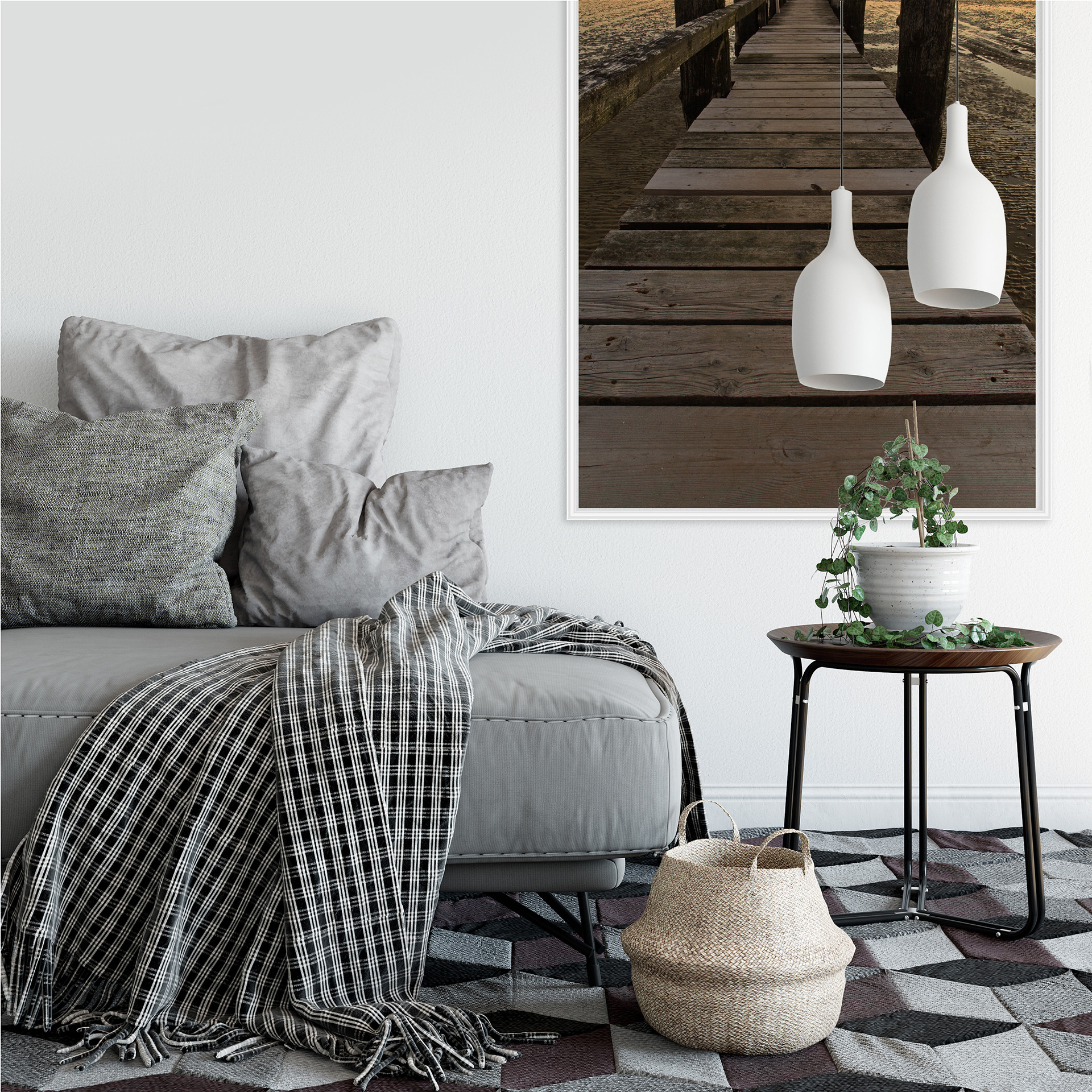 Wallprint W - Steg im Wattenmeer