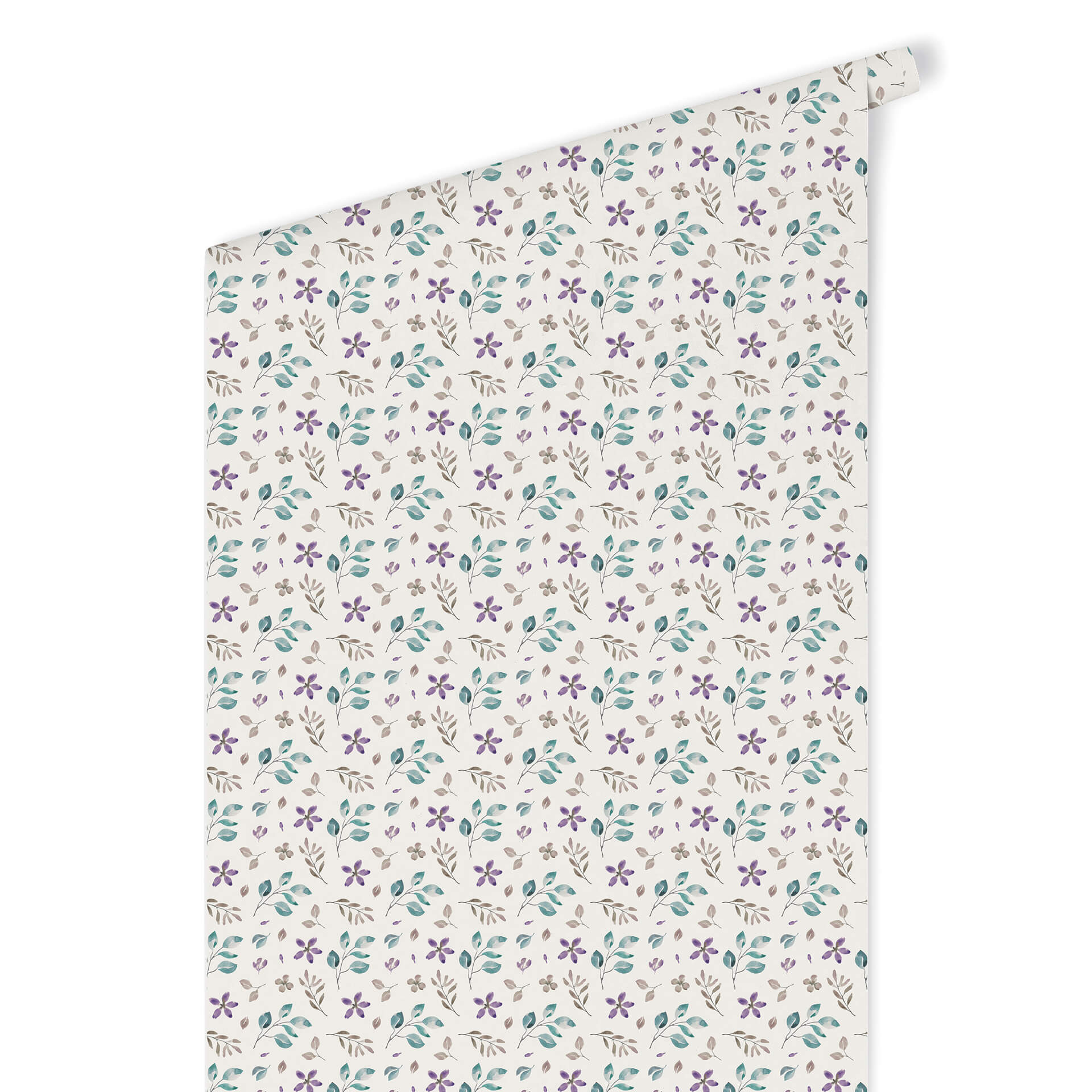 Tapet med mønster - akvarelblomster 01 - violet