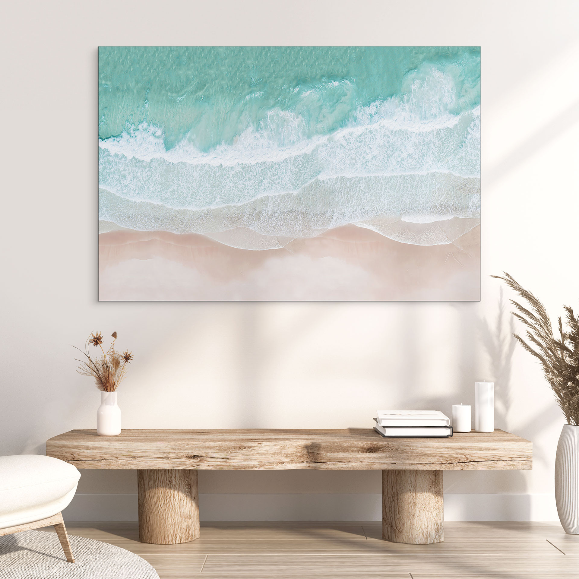 Billede Blide bølger på stranden - Sisi & Seb – print på aluminium (Alu-Dibond)